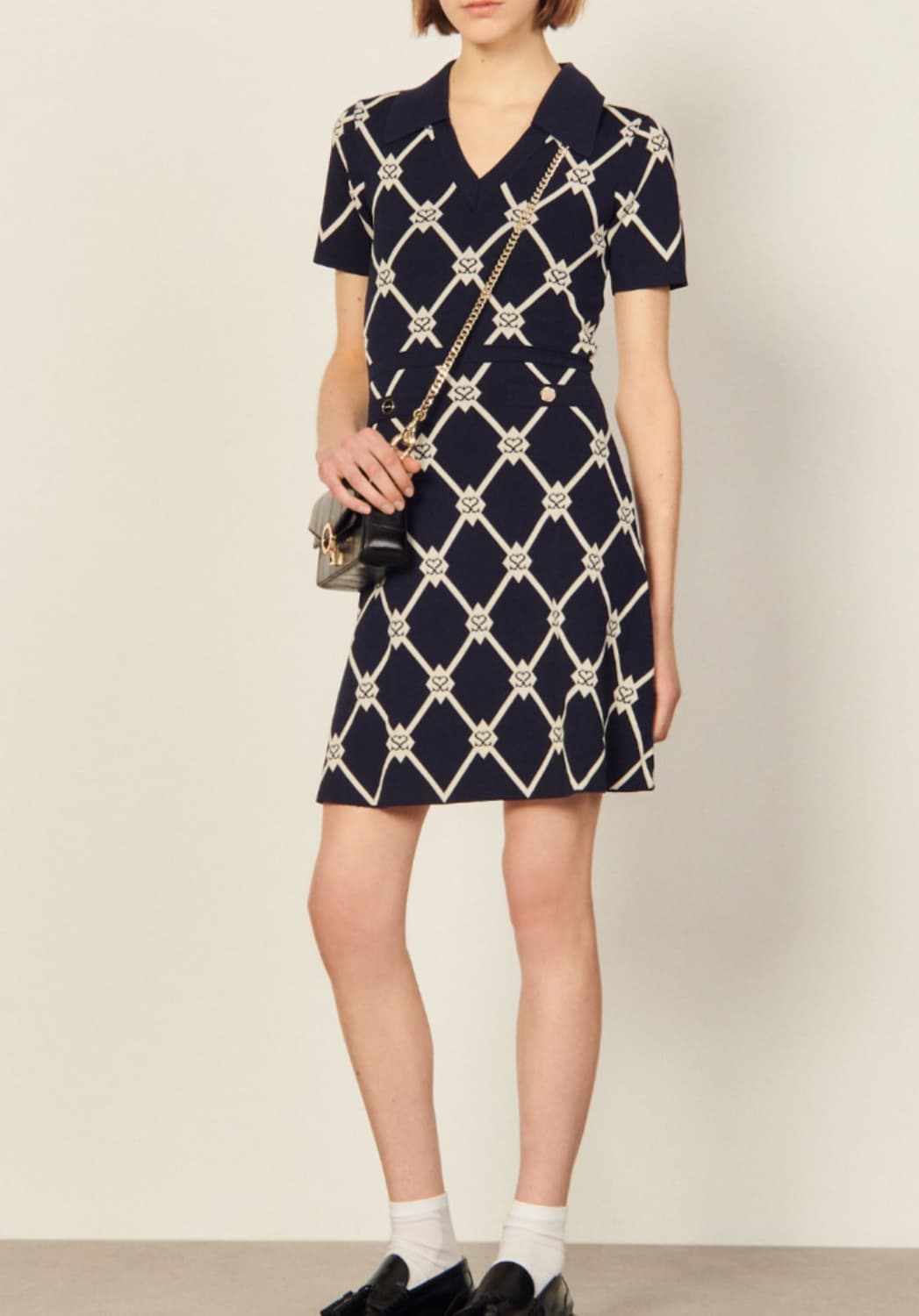 [정품] SANDRO 산드로 자카드 니트 원피스 상품이미지1