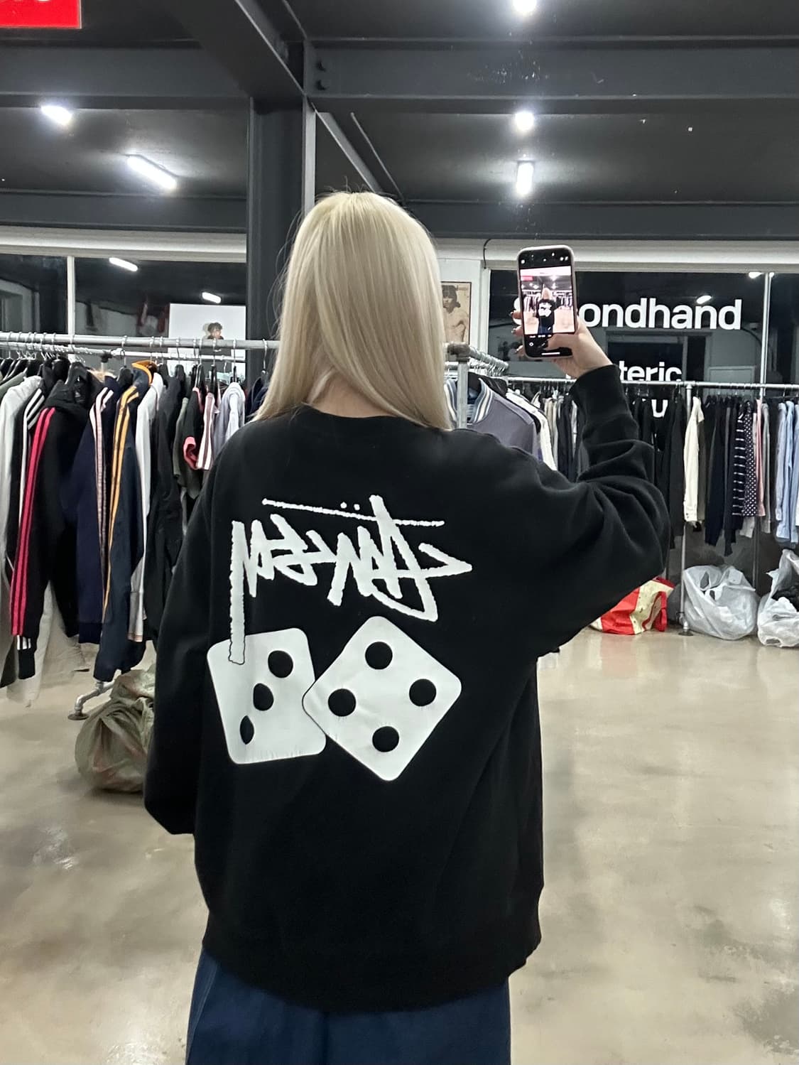  스투시 다이스 피그먼트 다이드 크루넥 맨투맨 상품이미지2