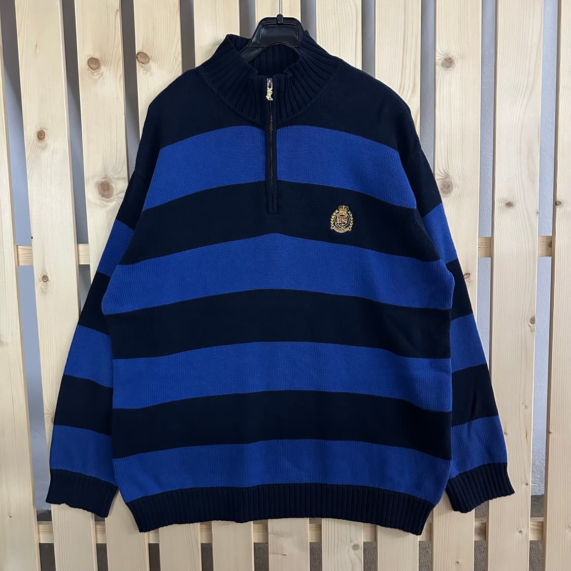 (L) 랄프로렌 스트라이프 반집업 니트 상품이미지1
