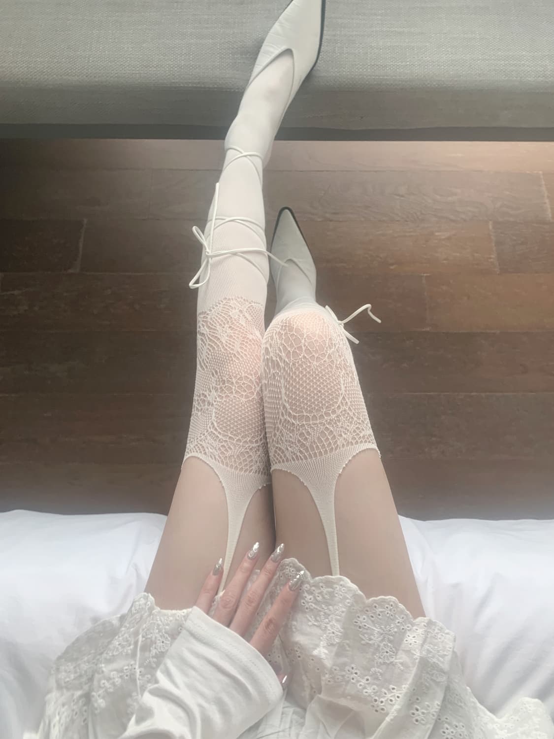 (미개봉) 스젠 lace garter stocking 아이보리 판매  상품이미지1