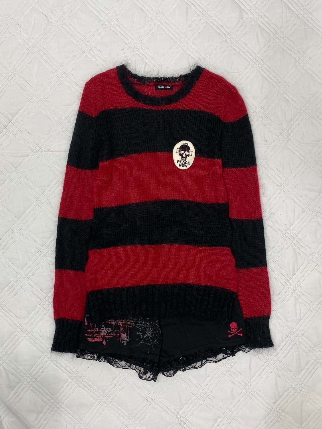 [PEACE NOW] 펑크 미사깔 스트랩 스트라이프 니트 상품이미지5