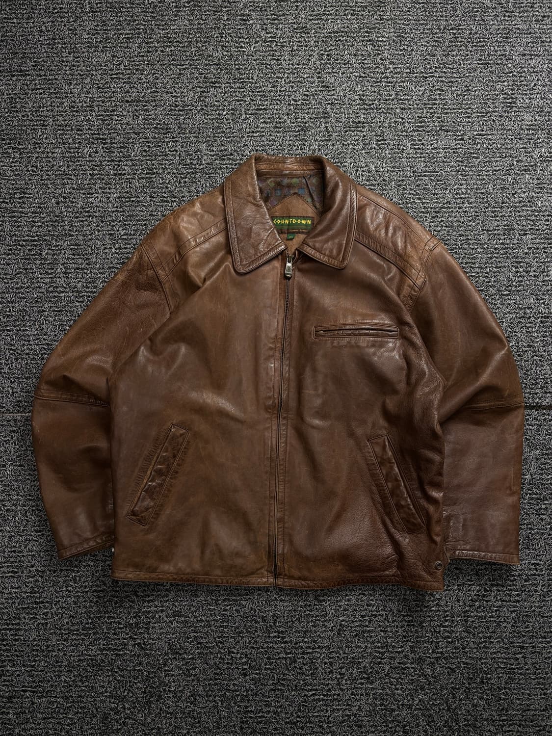 Countdown 램스킨 브라운 레더 트러커 자켓 1963 상품이미지2