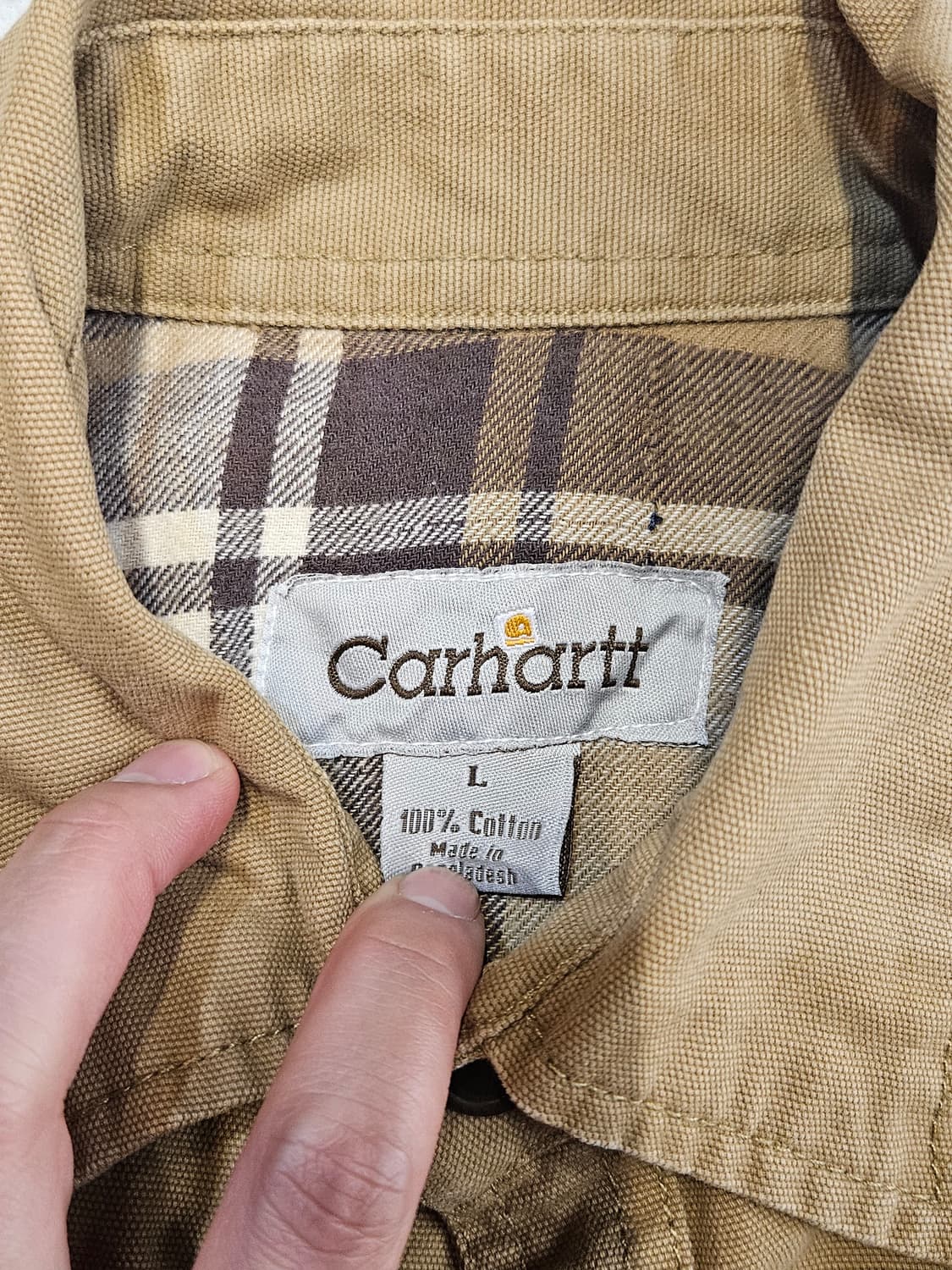 칼하트 리워크 코튼 체크 안감 워크셔츠 자켓 상품이미지3