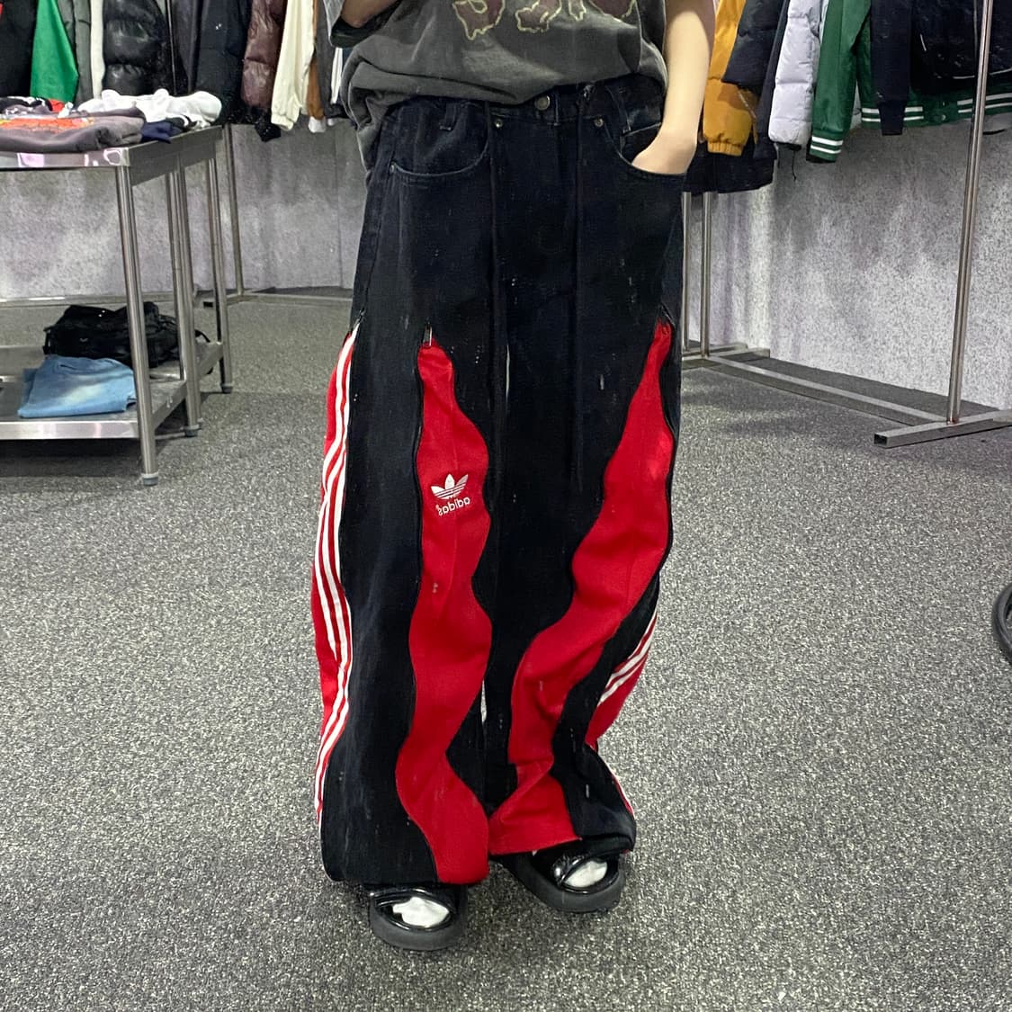 아디다스 커스텀 데님 믹스업 팬츠 B2992 상품이미지1