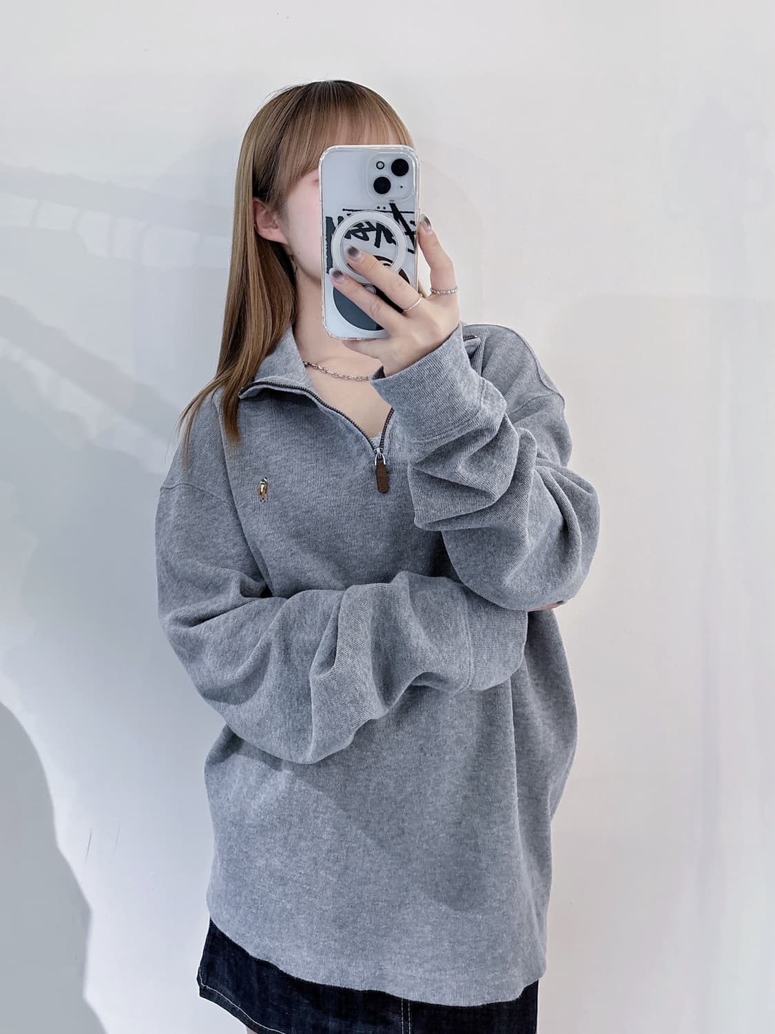 폴로랄프로렌 멀티포니 그레이 반집업 니트 상품이미지1