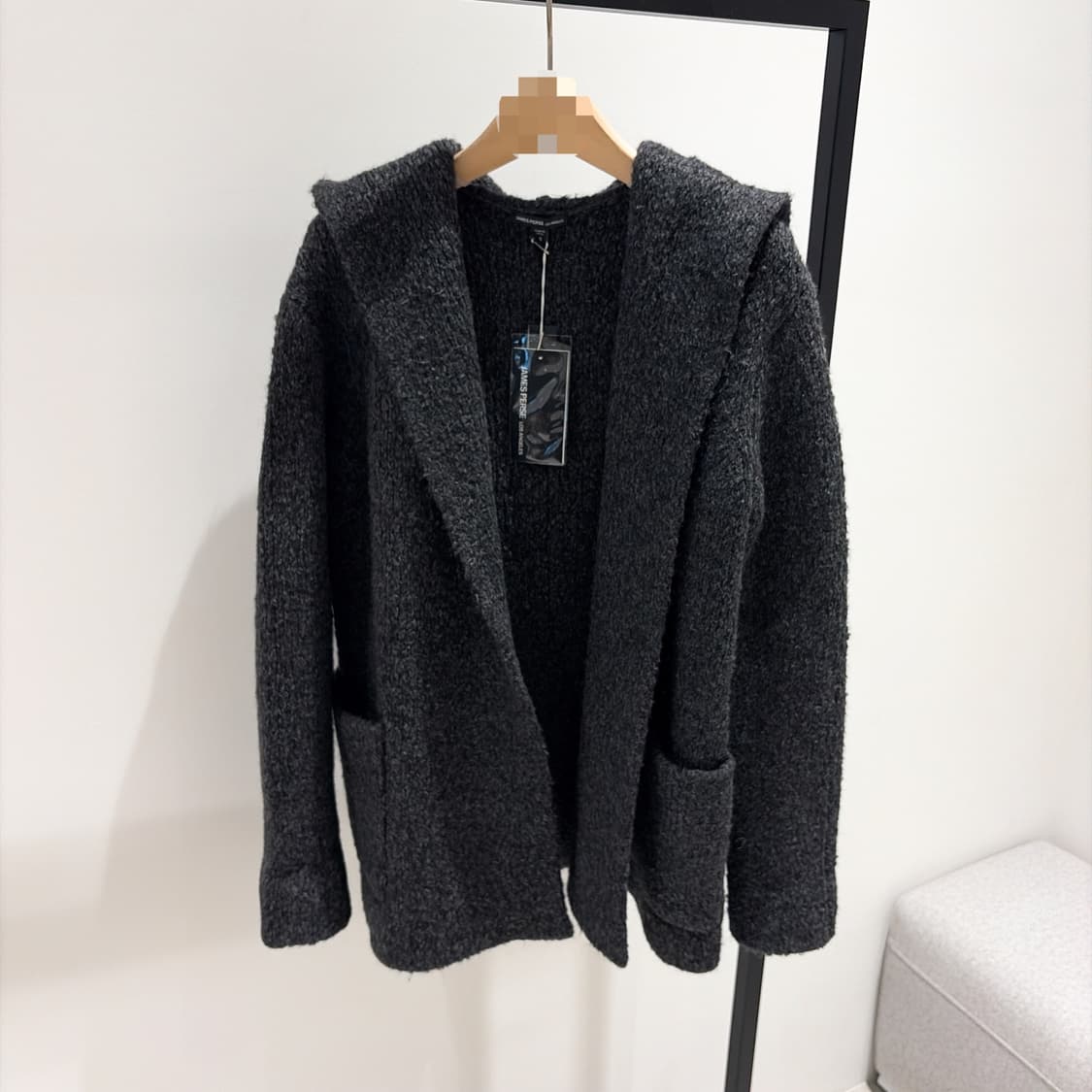 (정품/새상품) 제임스펄스 여성 차콜 후드 가디건 겸 반코트 상품이미지1