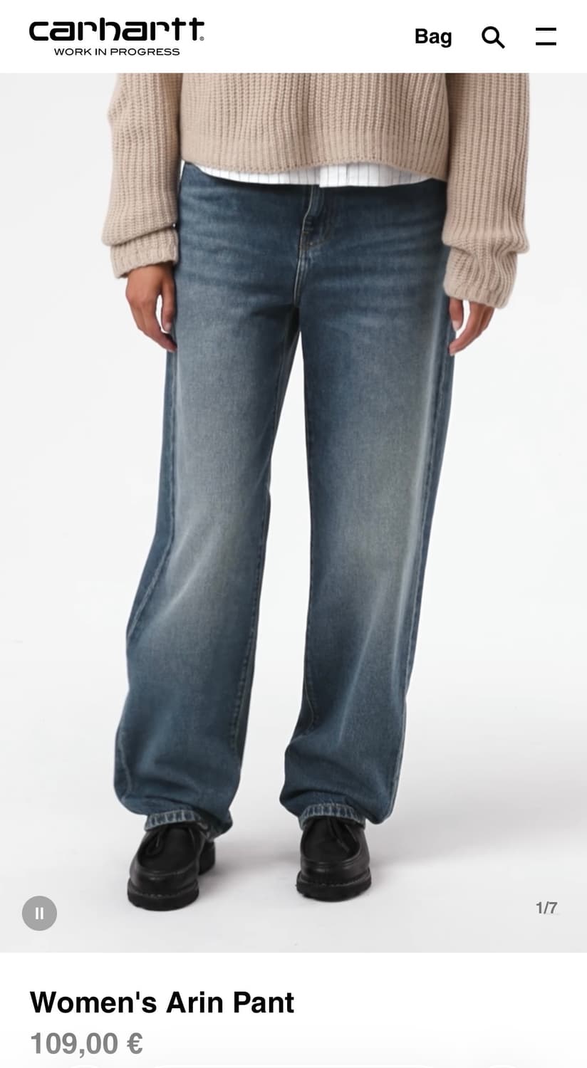 칼하트 WIP Arin pants dark blue washed 28 상품이미지5