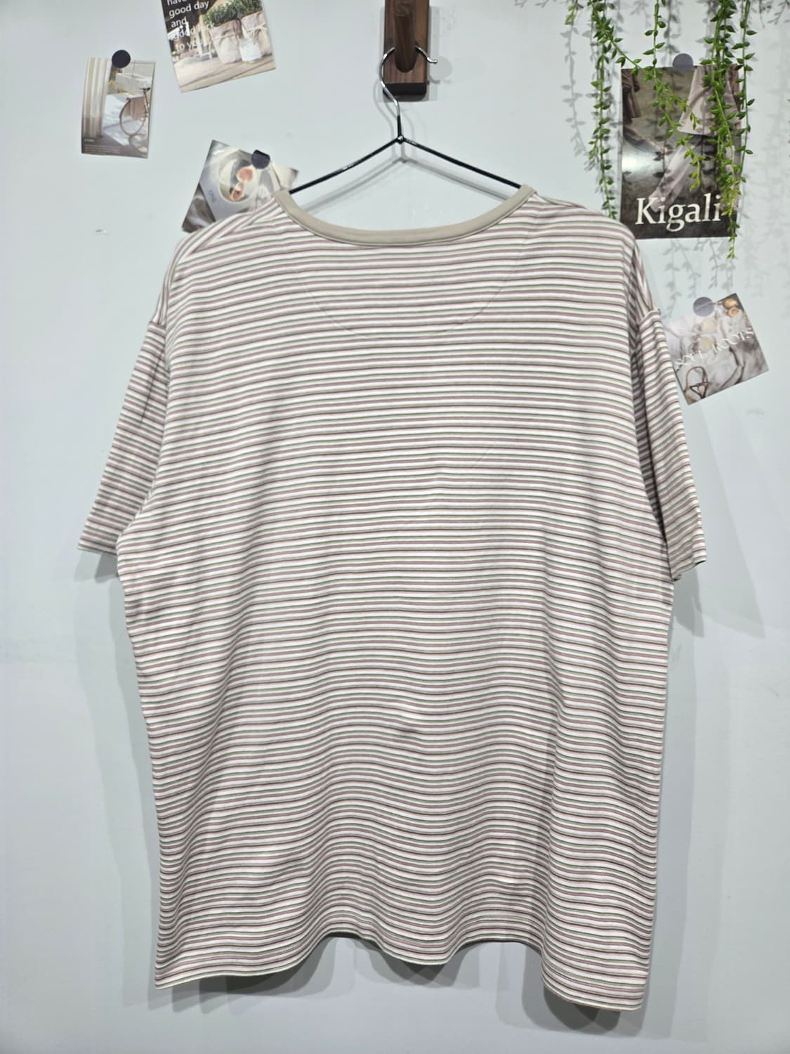 랑방 헨리넥 스트라이프 반팔 티셔츠 상품이미지4