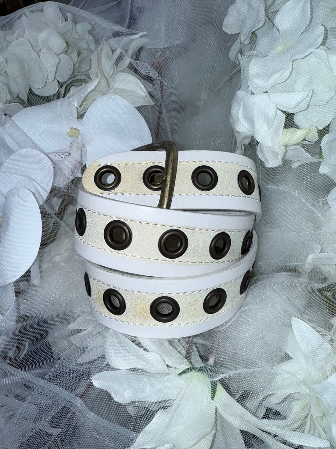 two tone eyelet belt 상품이미지3