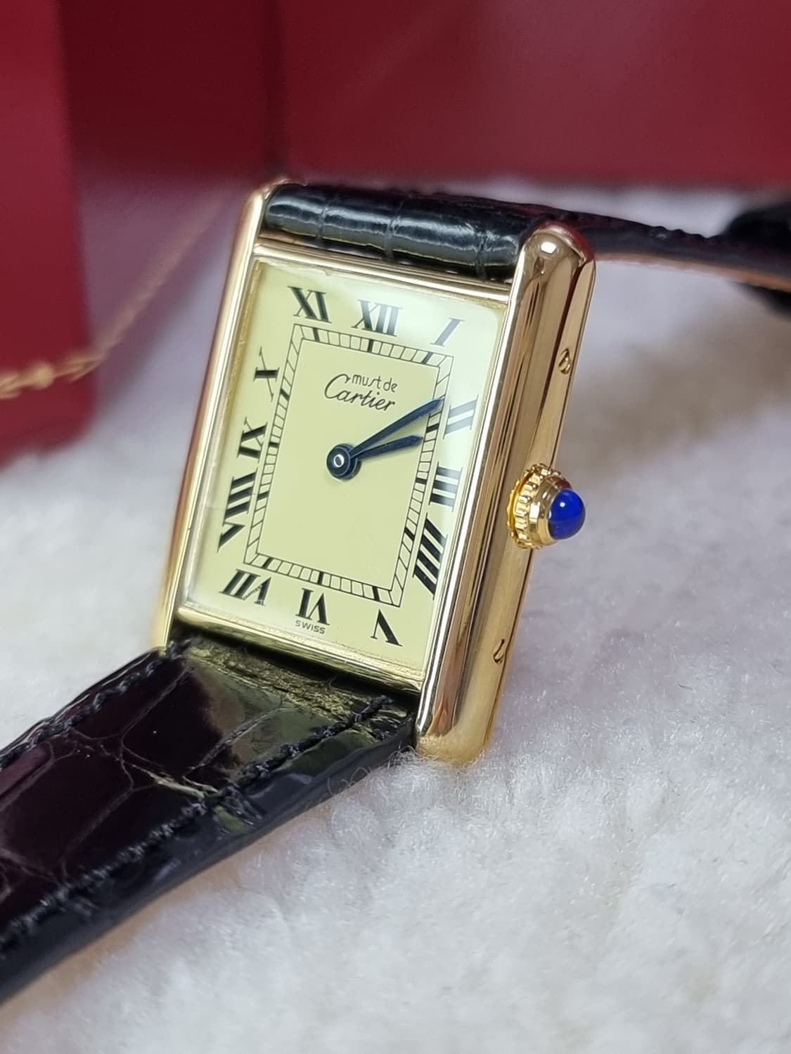 까르띠에 빈티지 탱크머스트 라지 샴페인다이얼 핀버클 시계 (남녀 공용) 상품이미지2