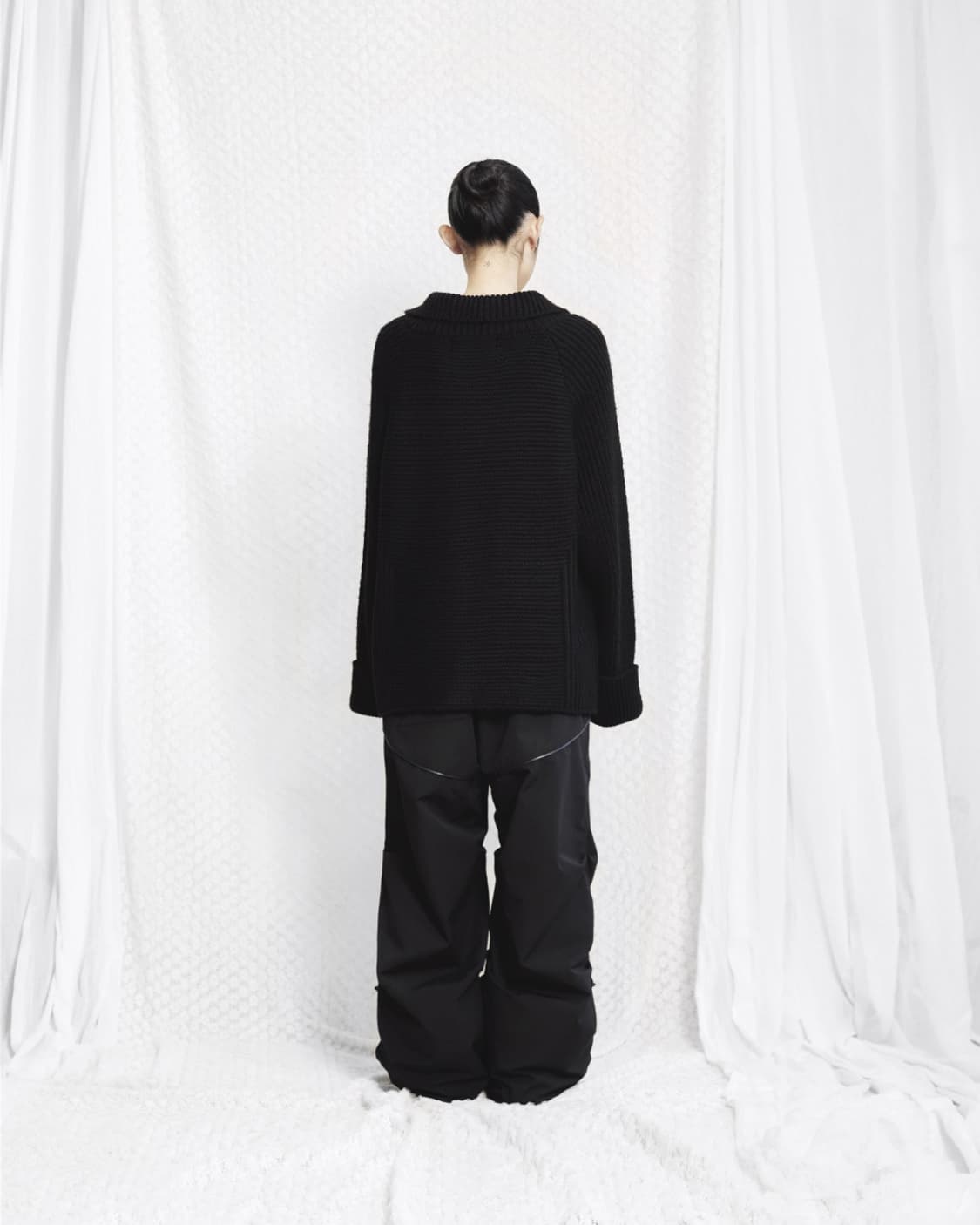 코이세이오 세일러 니트 집업 블랙 상품이미지5