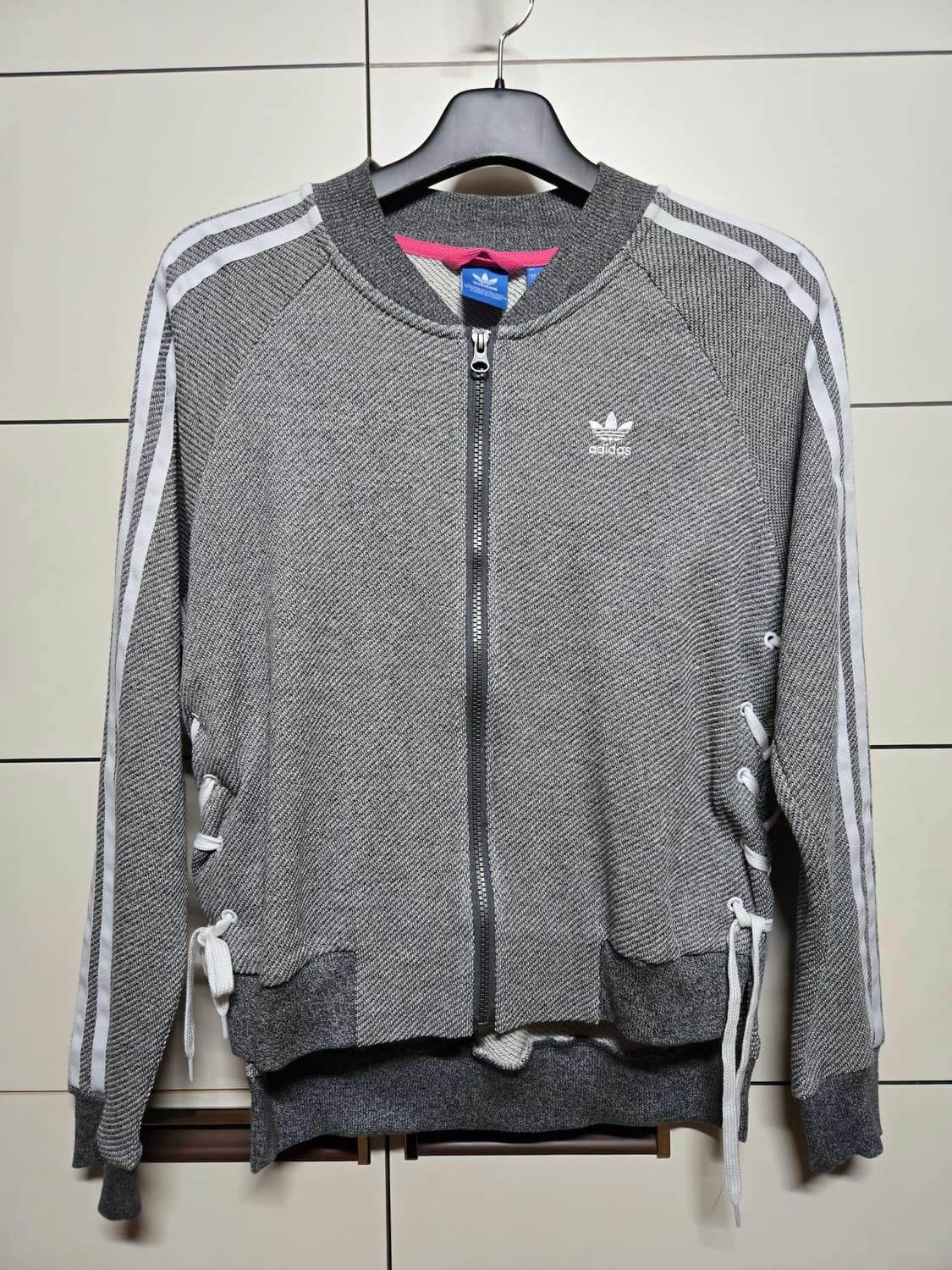 아디다스 그레이 화이트불꽃 드로코드 트랙탑 져지(새상품) 상품이미지1