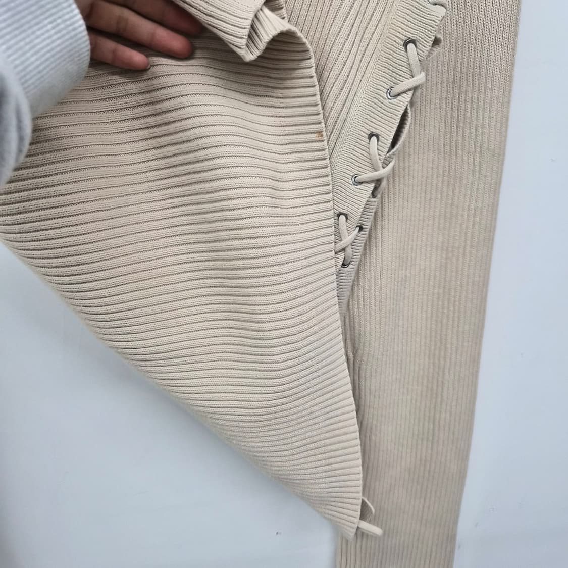 알마니 익스체인지 레이스업 니트 여성 M 상품이미지5