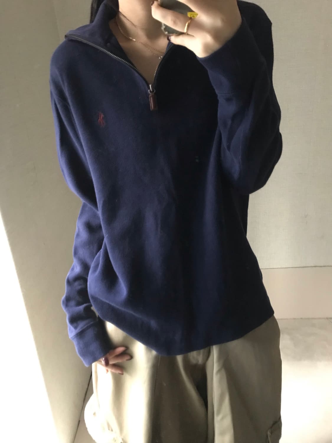 폴로 네이비 버건디포니 반집업 상품이미지3