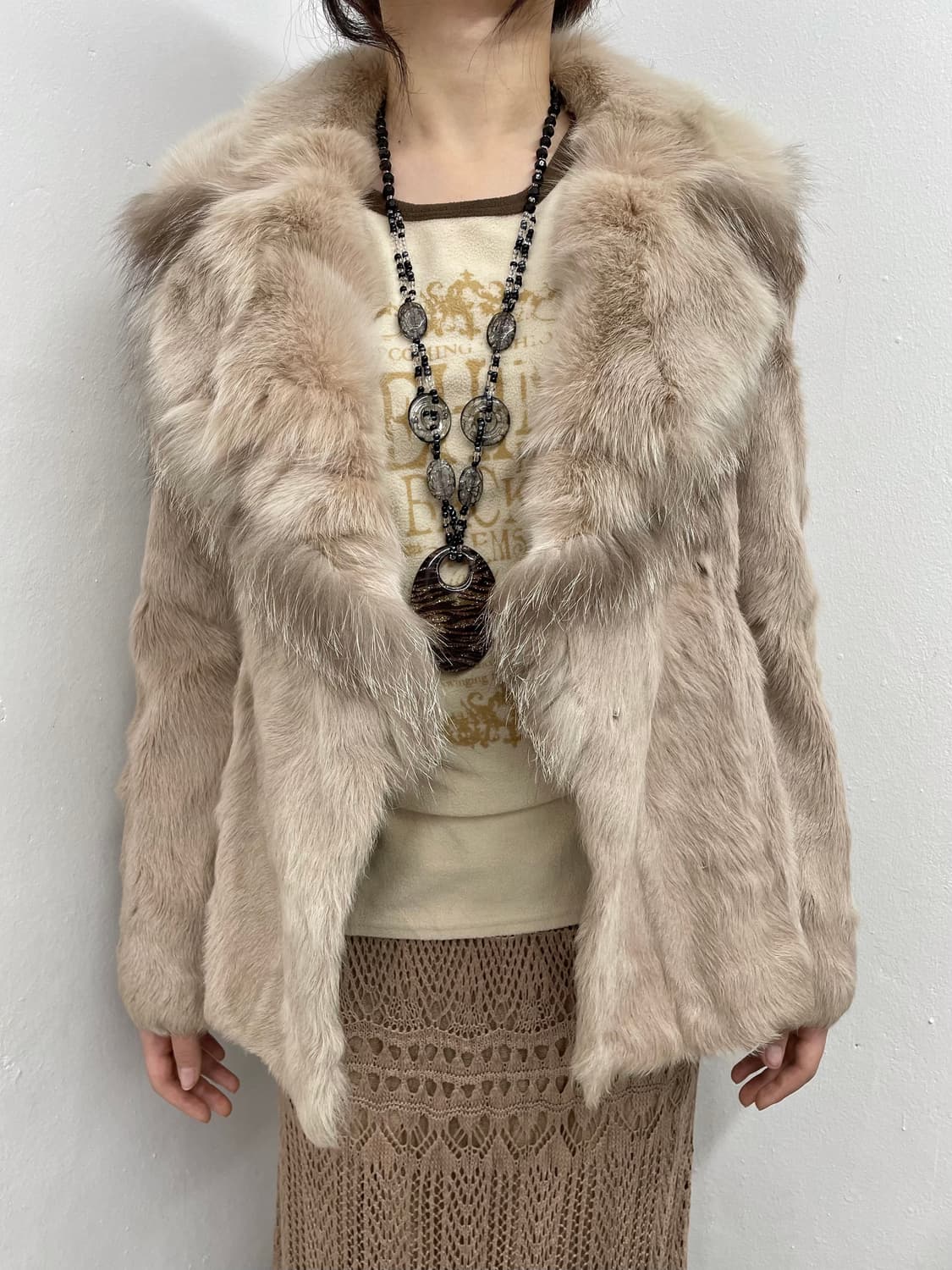 핑크베이지 폭스 퍼자켓 상품이미지2