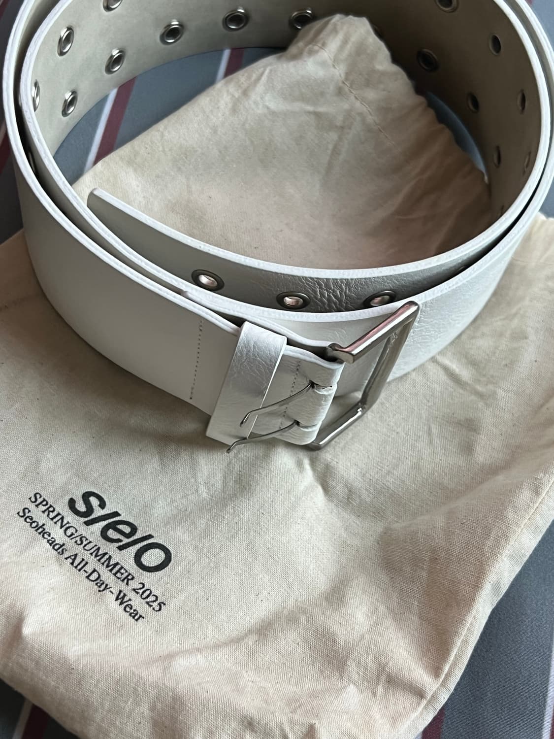 S/E/O 아일렛 와이드 벨트 화이트 상품이미지2