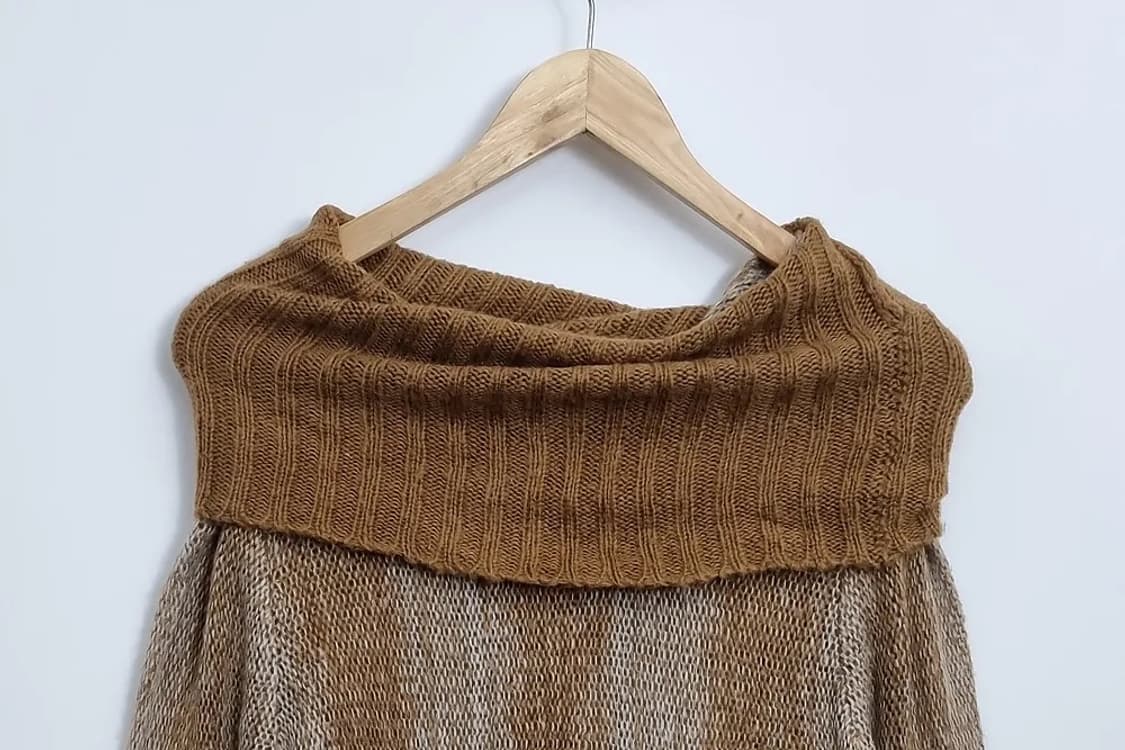 OFUON 오프숄더 터틀넥 니트 미니 원피스 아크릴 100% 상품이미지3