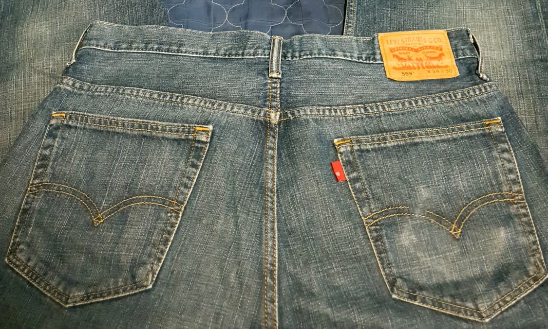 리바이스 블랭크탭 569 루즈 스트레이트 워싱 데님팬츠 인디고 (34) 상품이미지2