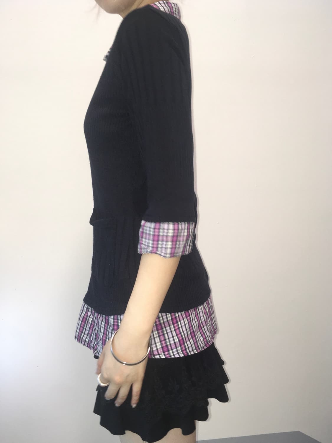 jpn vintage highteen shirts layered knit 상품이미지5
