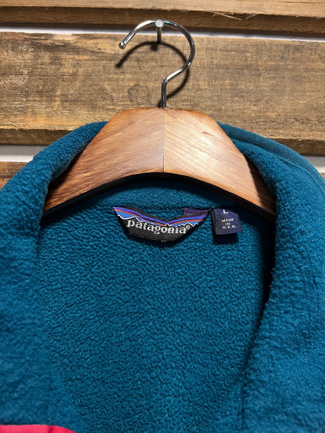 [L]90's 파타고니아 Made in USA 블루그린 플리스 자켓 상품이미지2