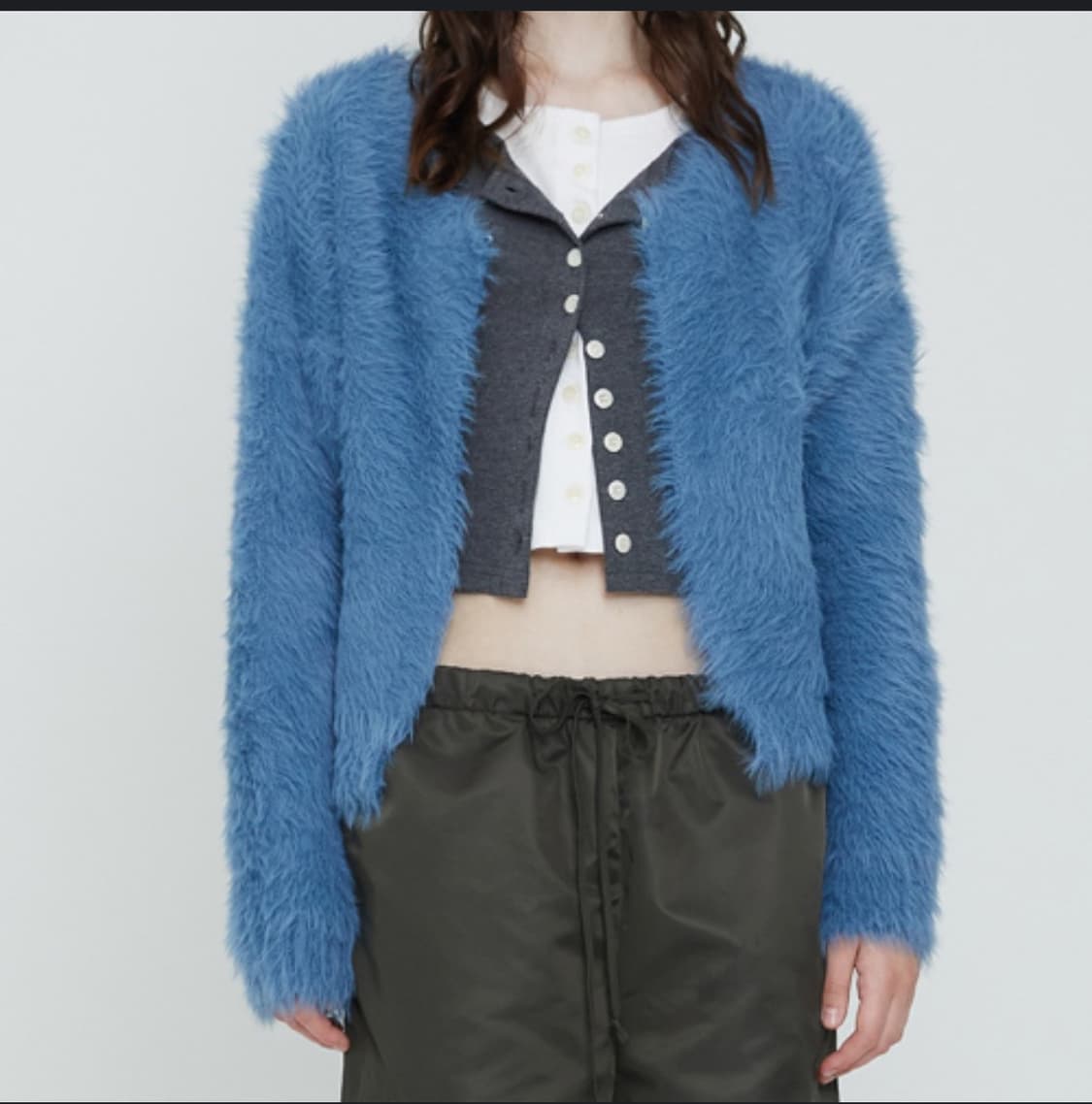 헤더먼트 테디 가디건 로얄 블루 상품이미지5