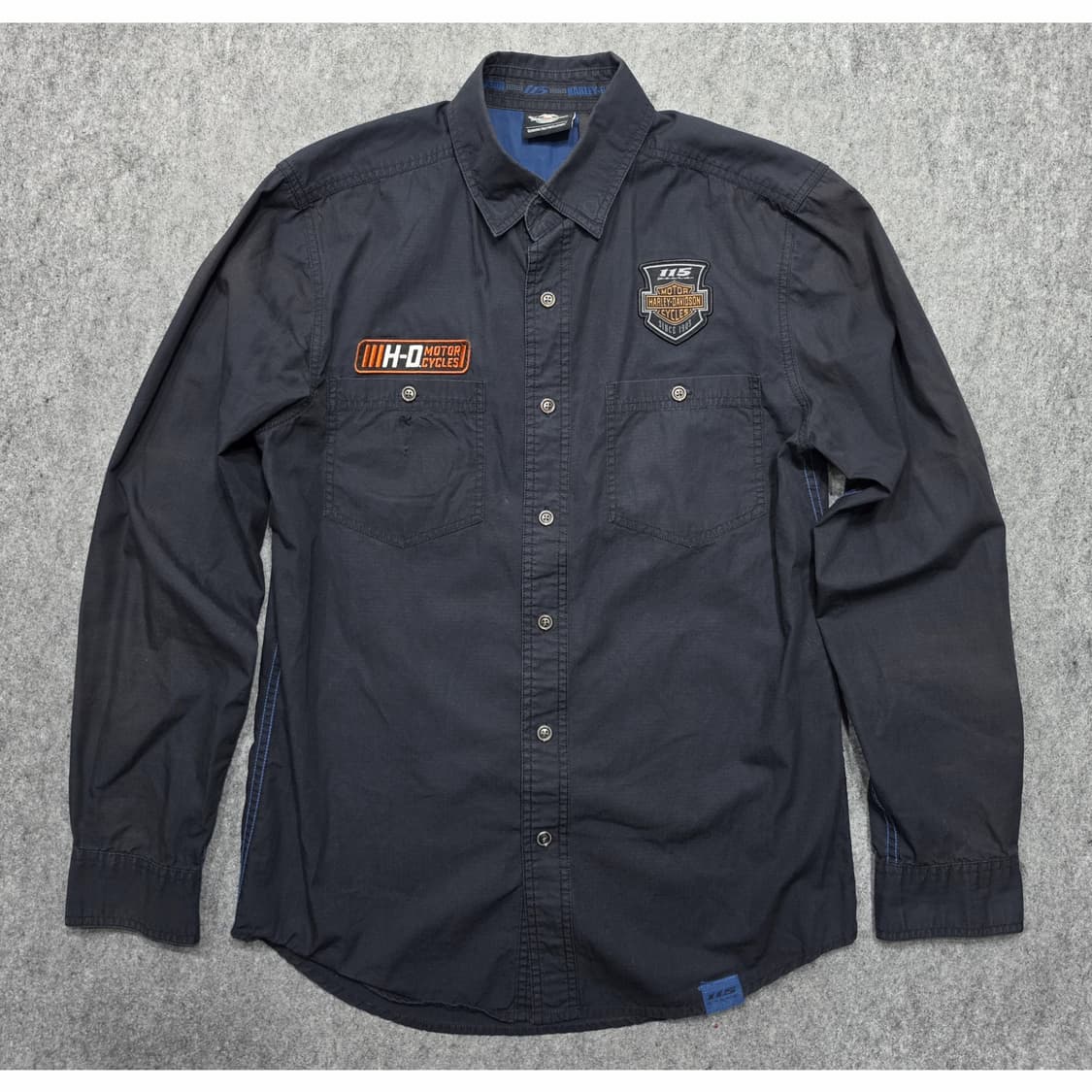 할리 데이비슨 115주년 썬페이드 자수 긴팔 셔츠 S 상품이미지1
