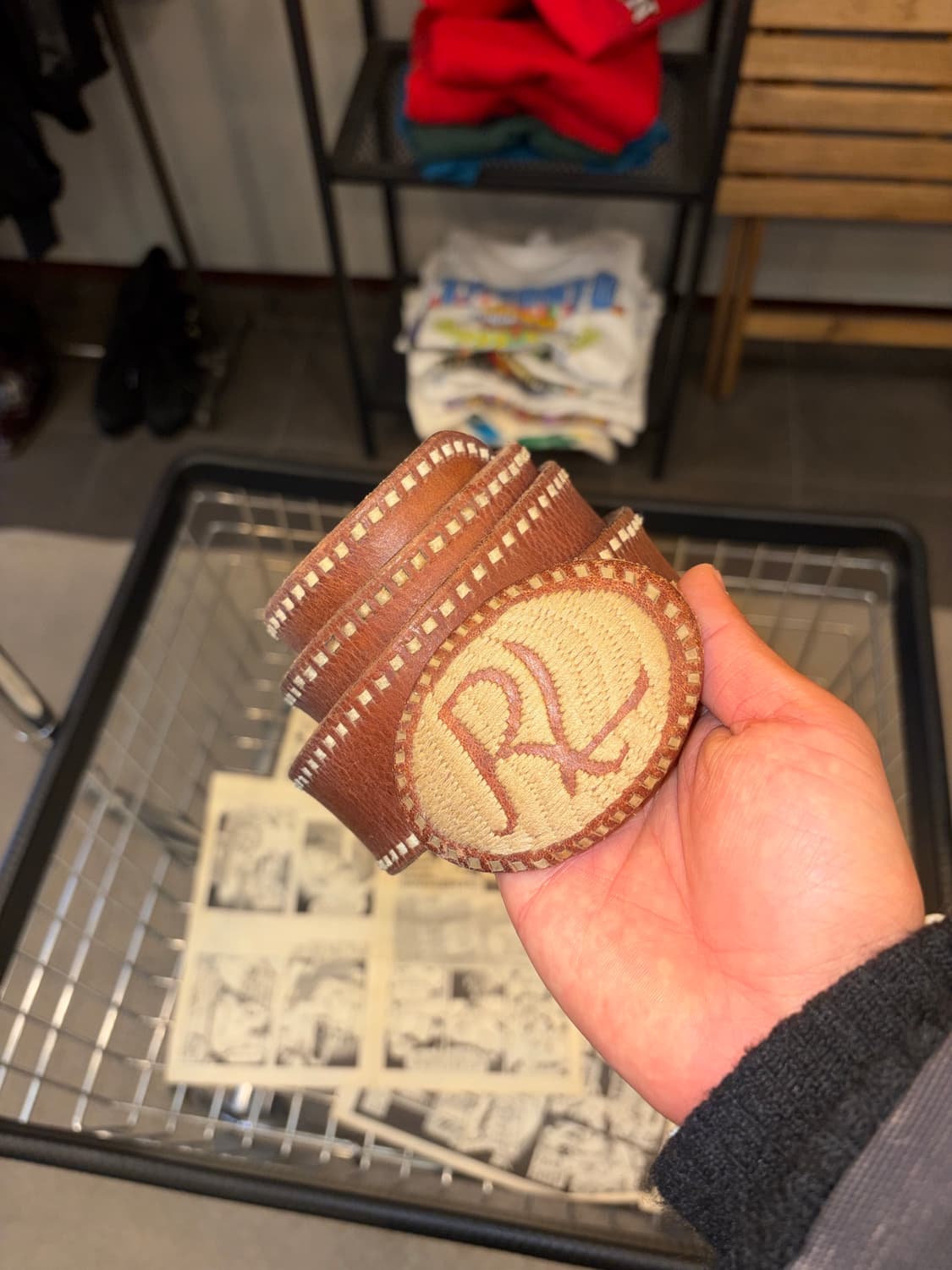 Ralph Lauren buckle stitch leather belt 상품이미지5