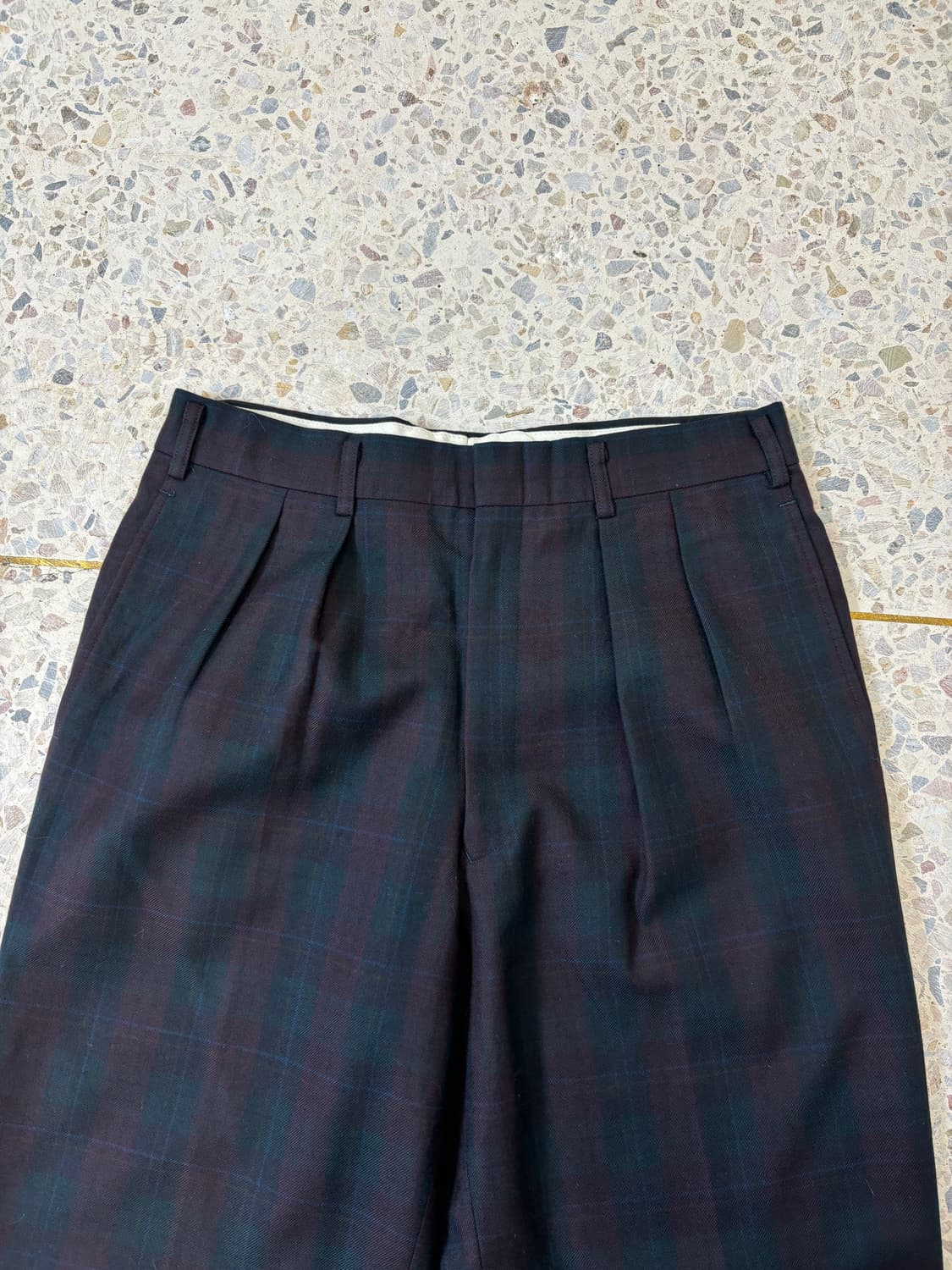 90‘s BURBERRY 체크패턴 투턱 슬랙스 상품이미지6