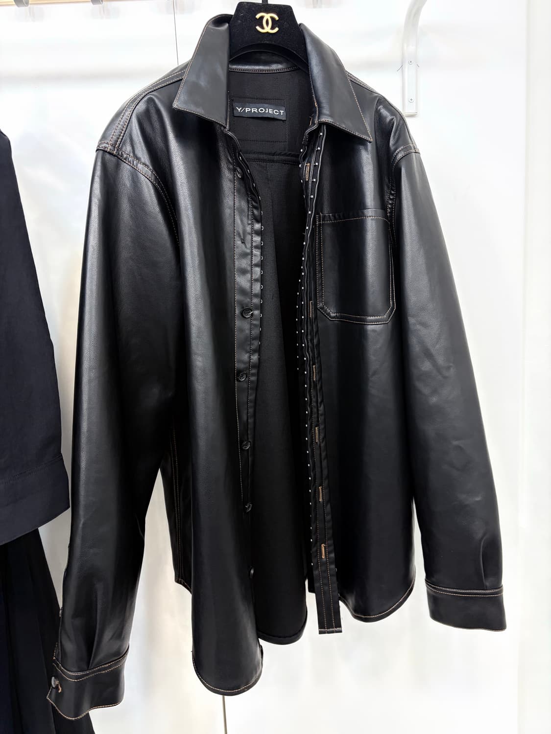 와이프로젝트 훅앤아이 레더셔츠 M 상품이미지5