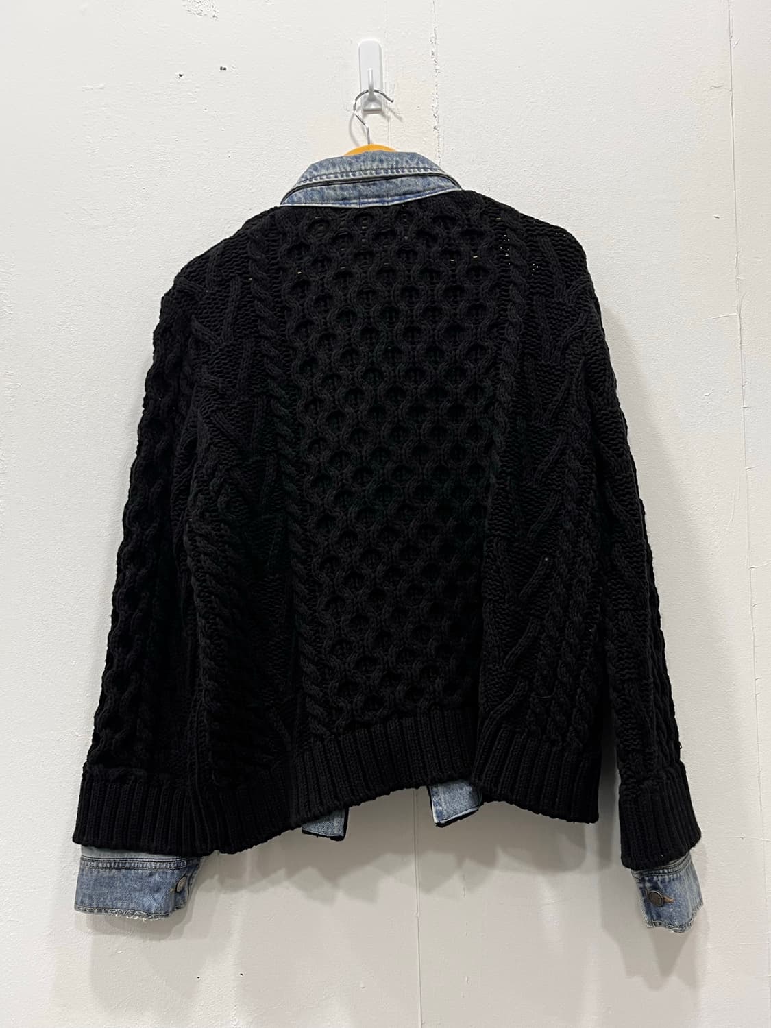 더일마 블랙 꽈배기 니트 데님 자켓 여성 F 상품이미지4