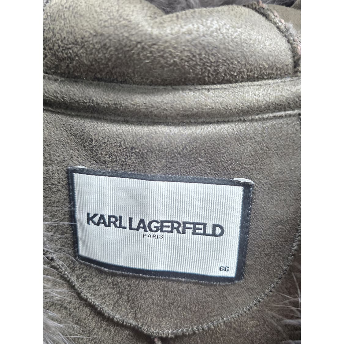 택포// 칼라거펠트 양모 폭스퍼 무스탕 코트 M 상품이미지2