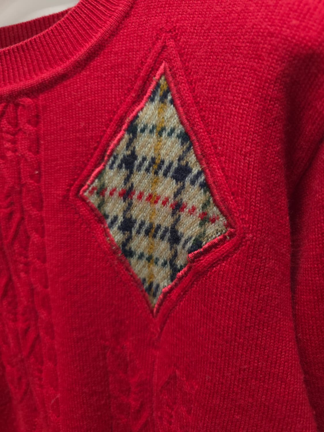 닥스런던 빈티지 울 100% 꽈배기 포인트 니트 (55~66) 상품이미지5