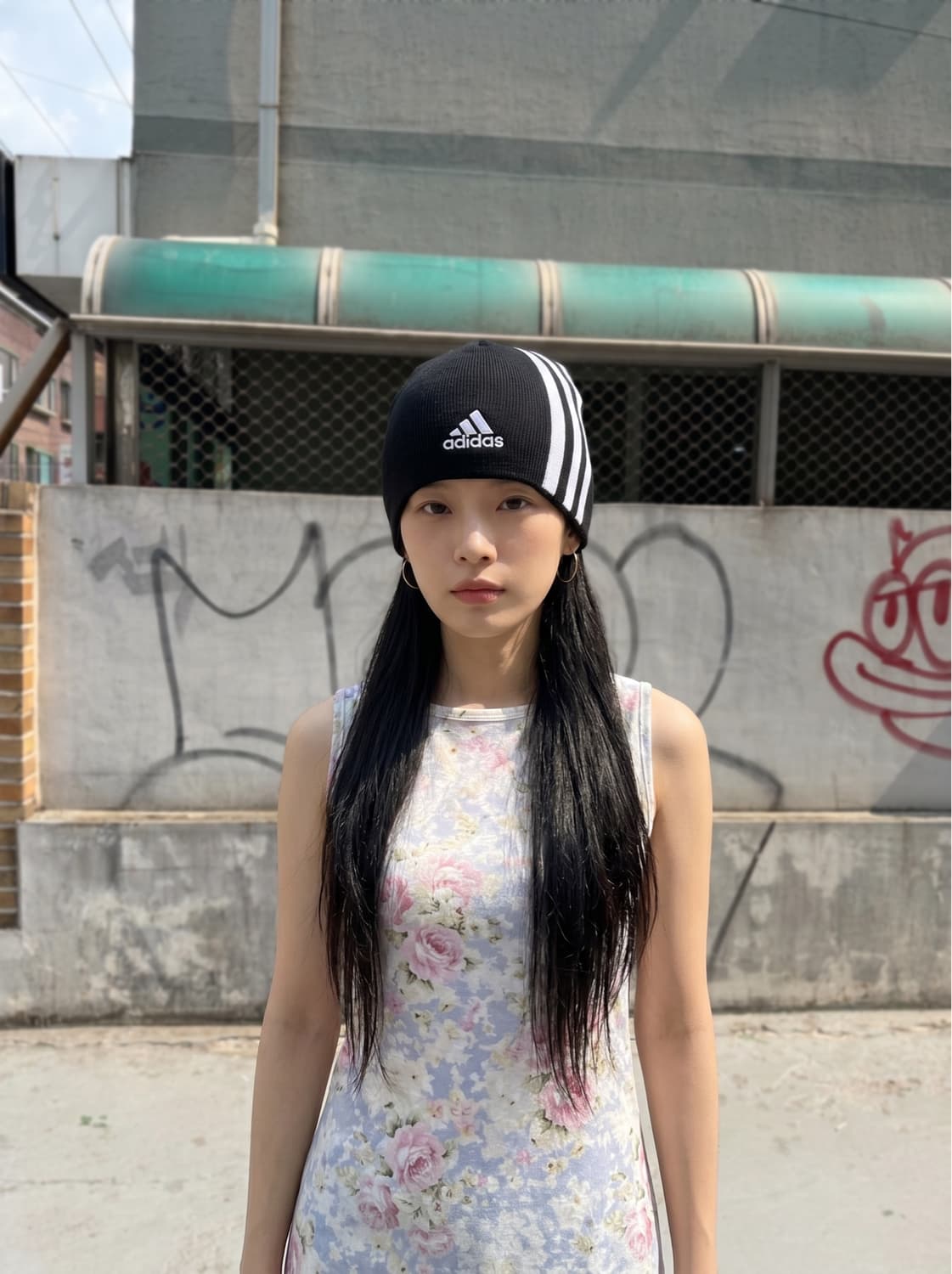 올드 아디다스 y2k 삼선 유니섹스 비니 상품이미지2