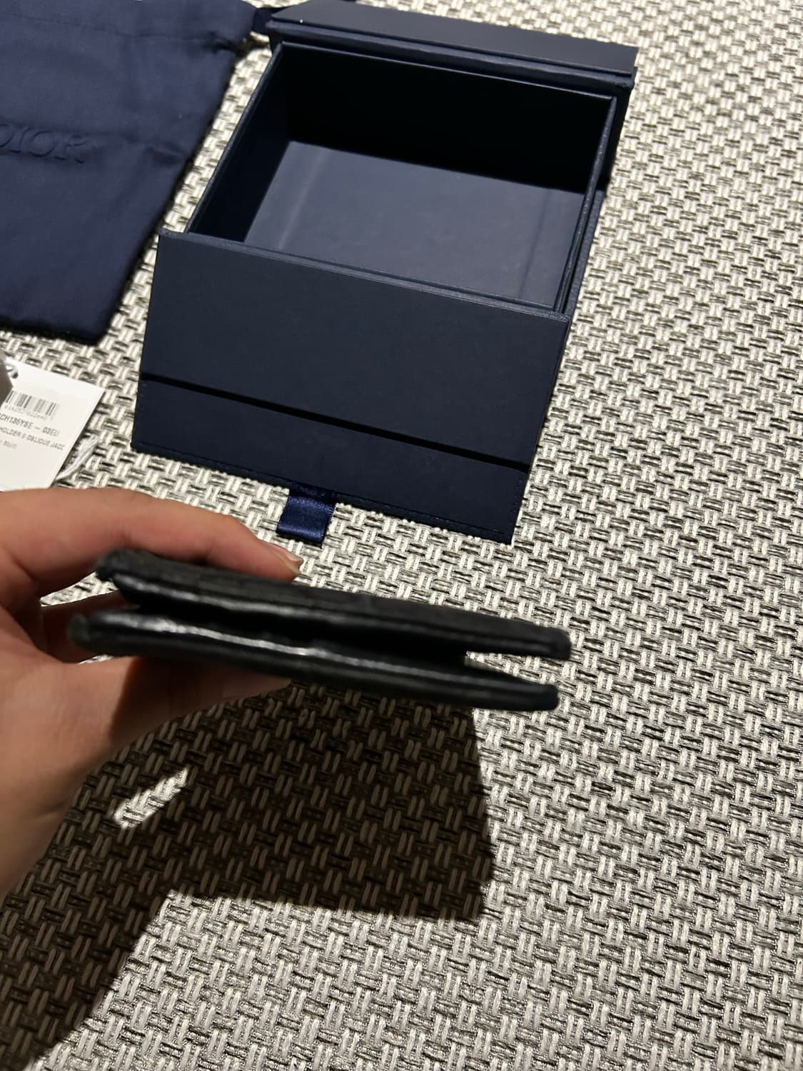 [정품] 디올 오블리크 반지갑 블랙 상품이미지6