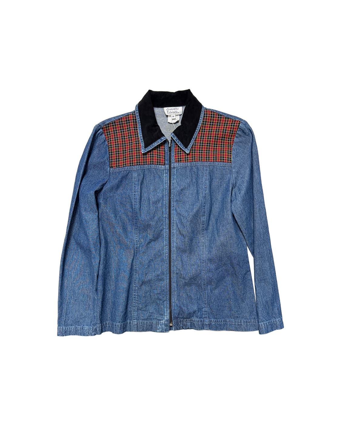 80s USA 빈티지 체크 데님 자켓  상품이미지1