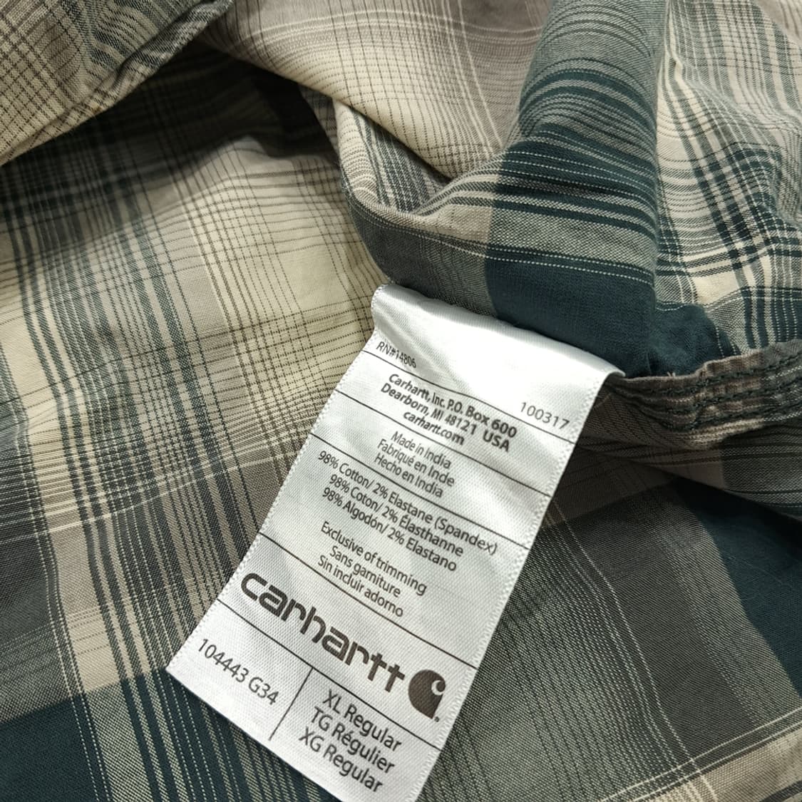 CN159 XL 칼하트 웨스턴 무드 체크 긴팔 워크 셔츠 남방 상품이미지7