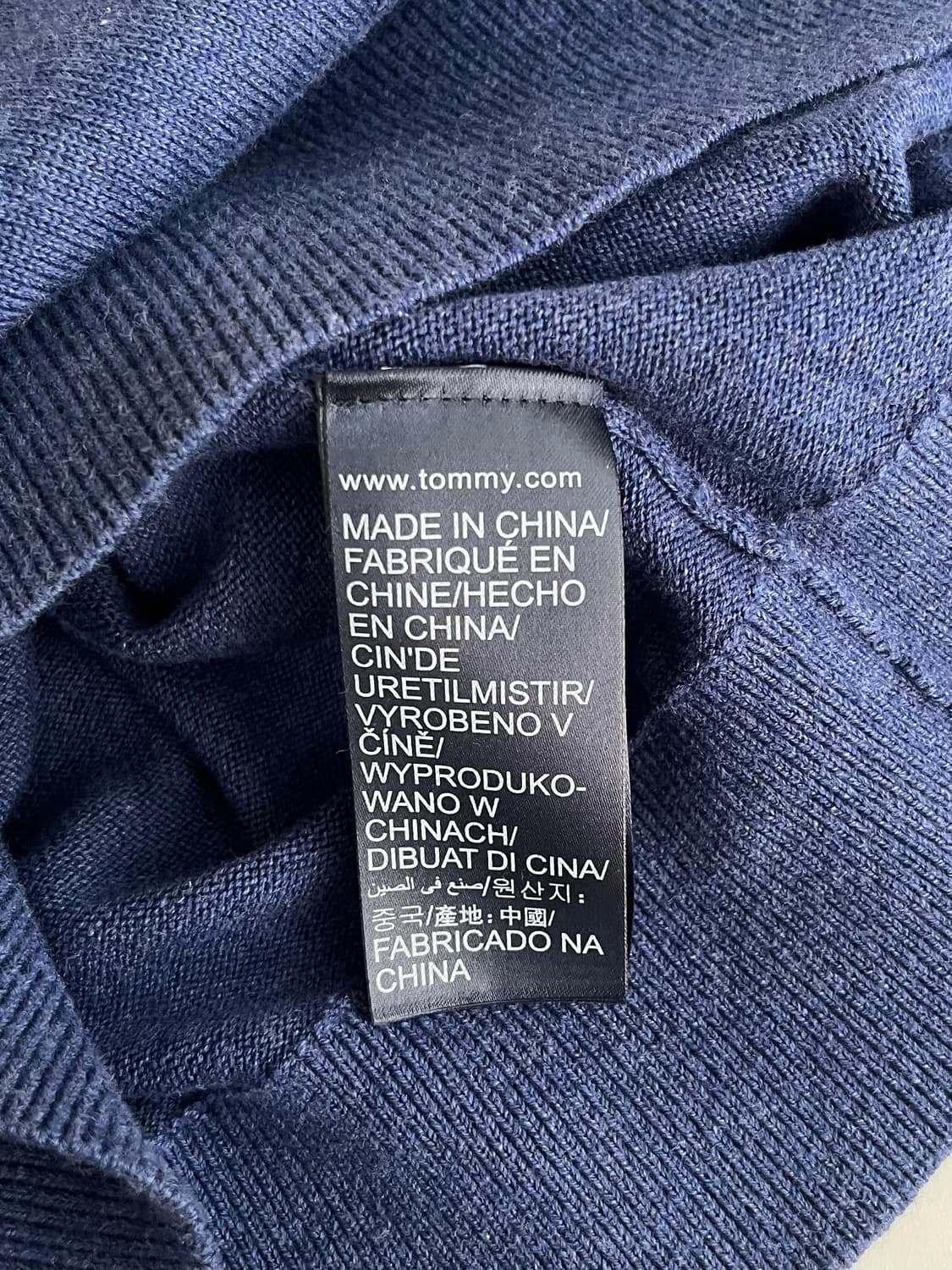 M) 타미힐피거 코튼 라운드넥 니트 블루 상품이미지5