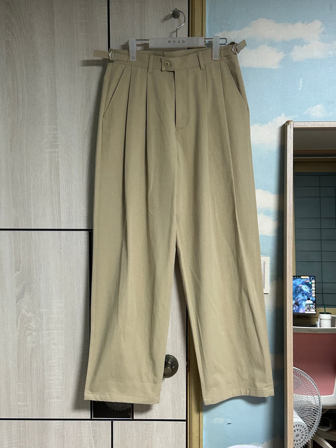 (1) 노운 와이드 치노팬츠 베이지 상품이미지2