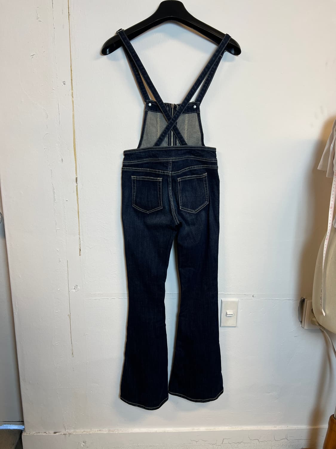 P032 JPN 모리/러블리/펑크/Y2K 데님부츠컷 멜빵팬츠 S 상품이미지2