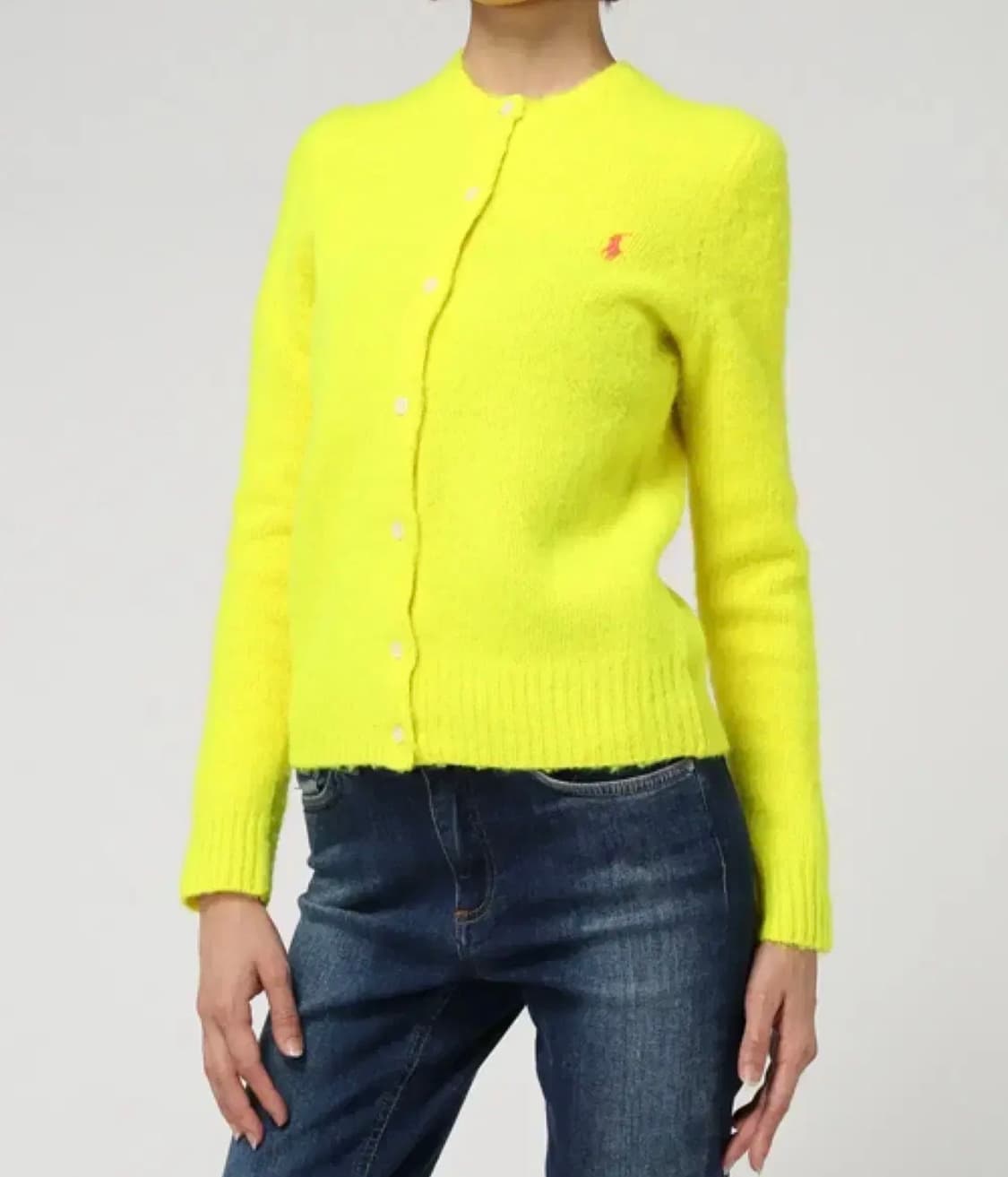 폴로 랄프로렌 네온 그린 옐로우 퍼지 가디건 상품이미지1