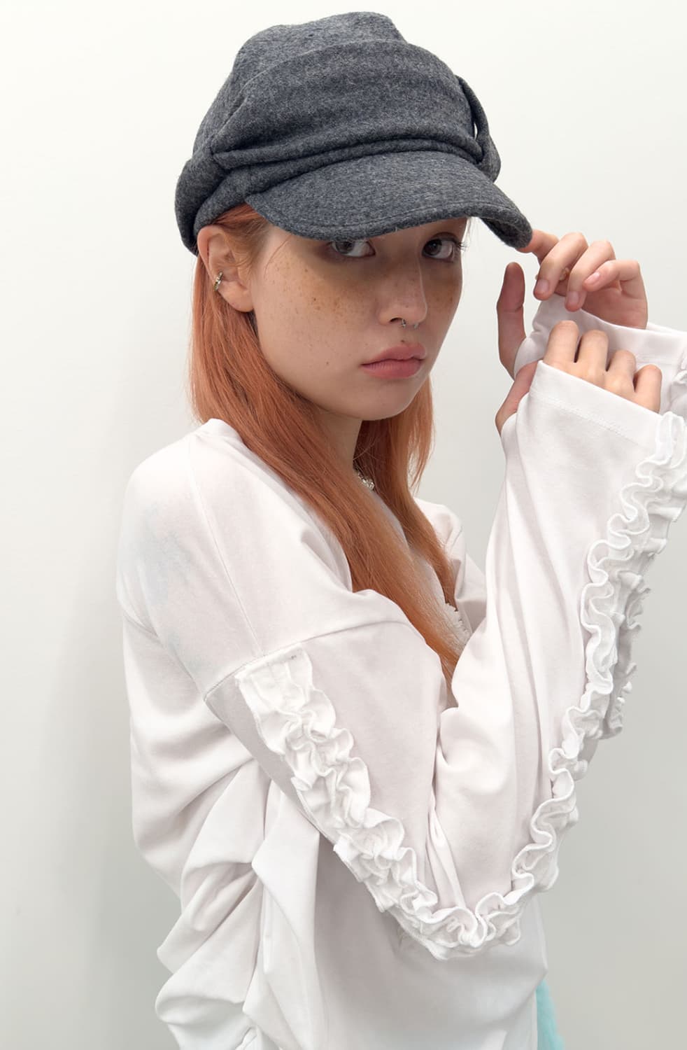 타입서비스 울 벨티드 캡 울 모자 헌팅캡 상품이미지2