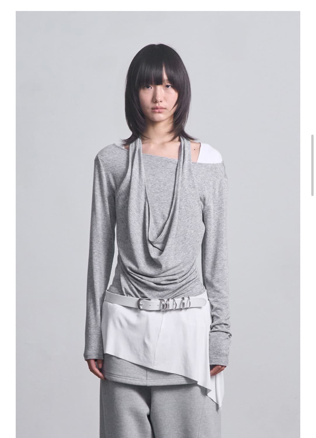 세릭 layered halter top grey  상품이미지1