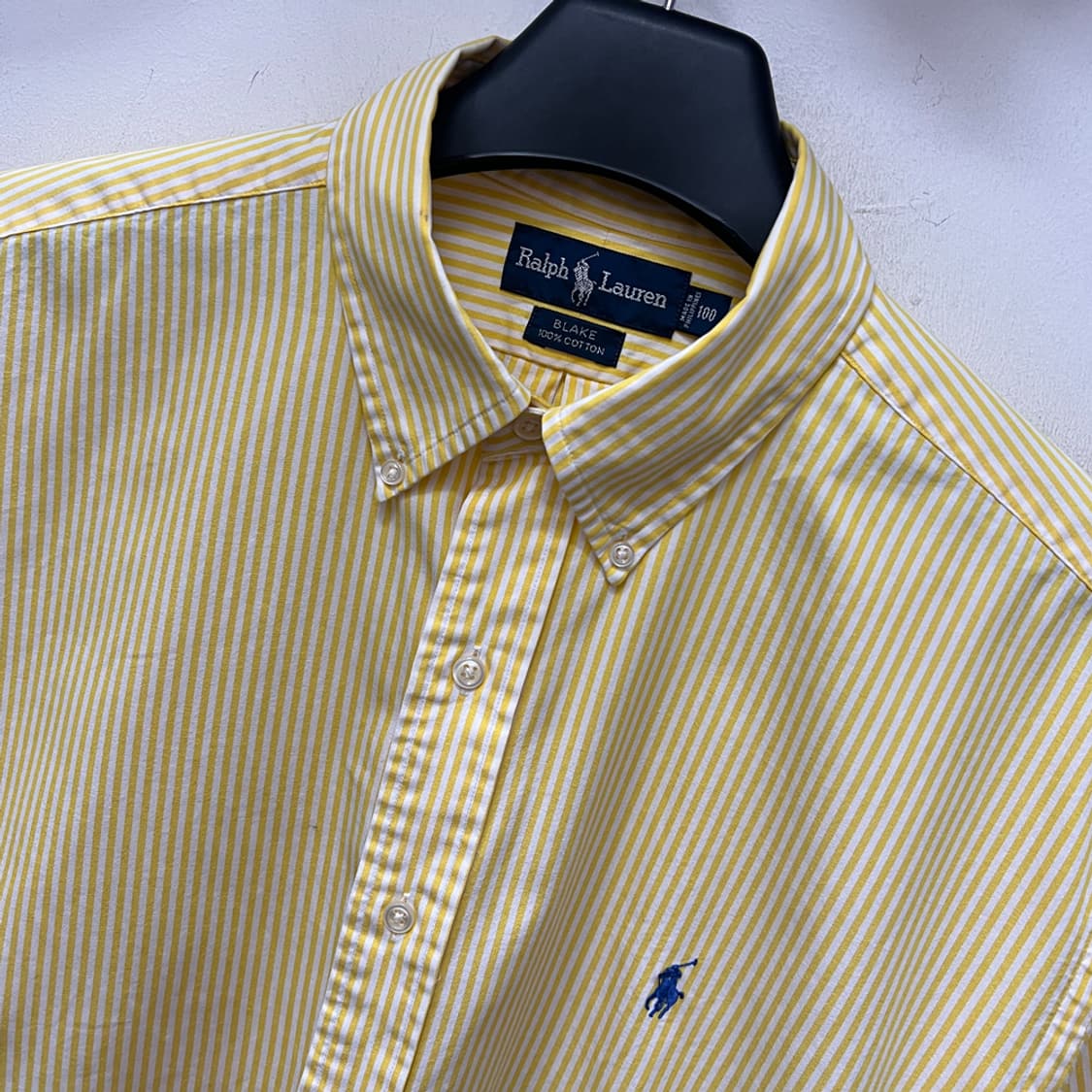 폴로 랄프로렌 블레이크 연노랑 스트라이프 반팔 셔츠 100 상품이미지3