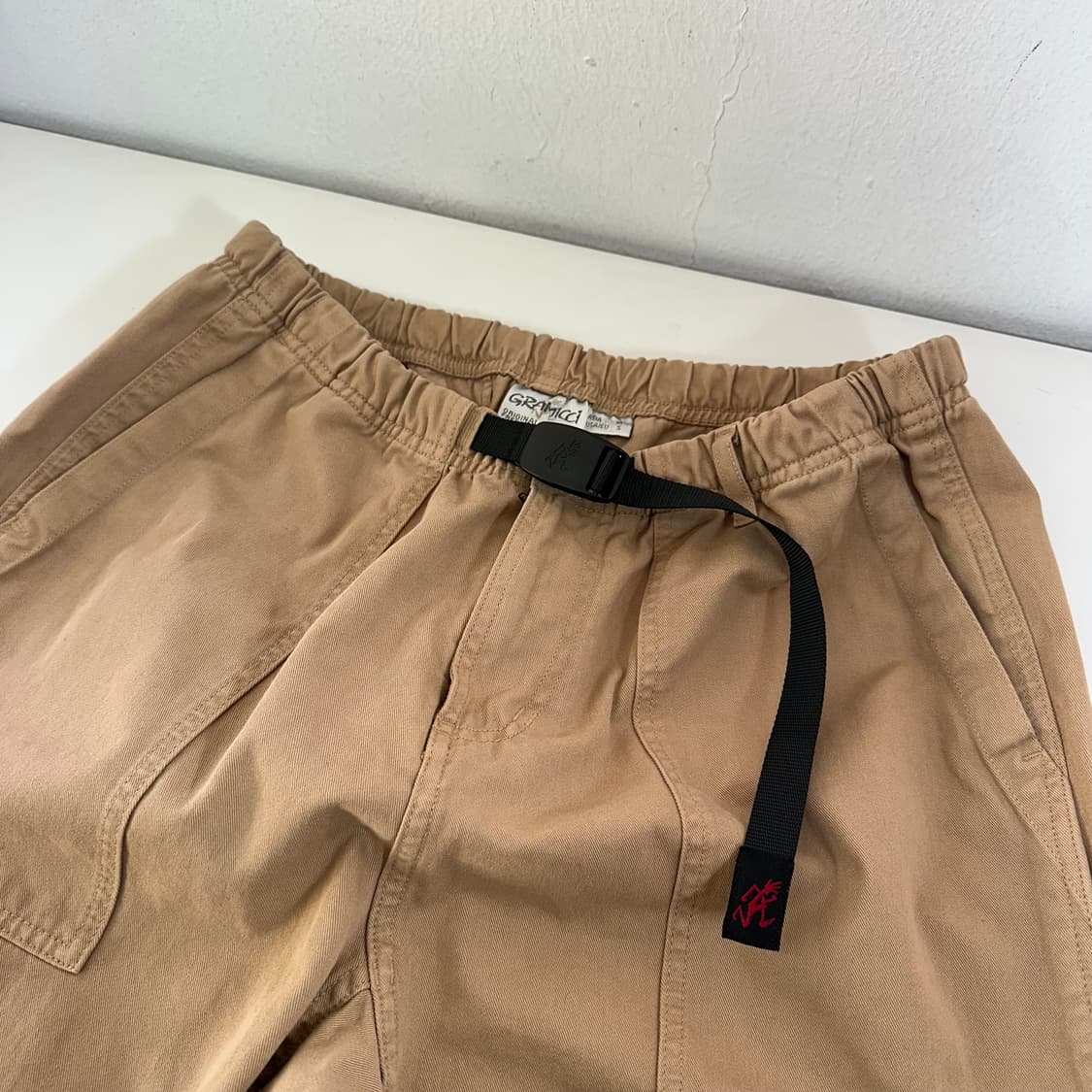 M 그라미치 베이지 벨티드 레귤러핏 퍼티그팬츠 상품이미지1