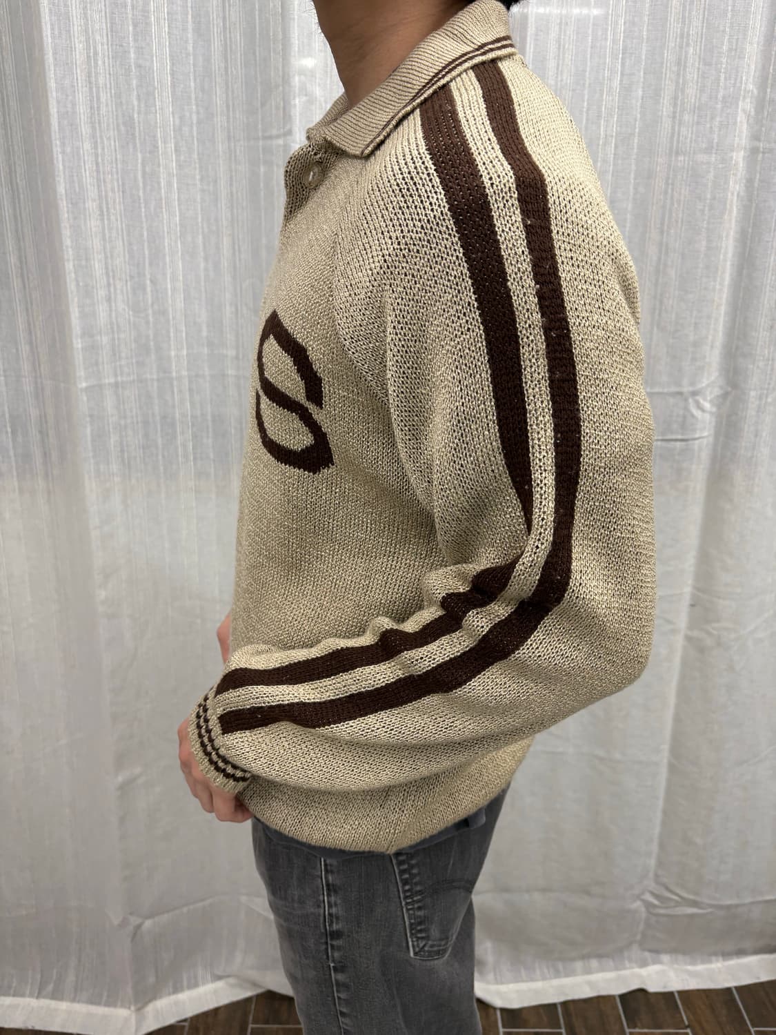 빈티지 클래식 S 레터 카라 니트 Knit 상품이미지2