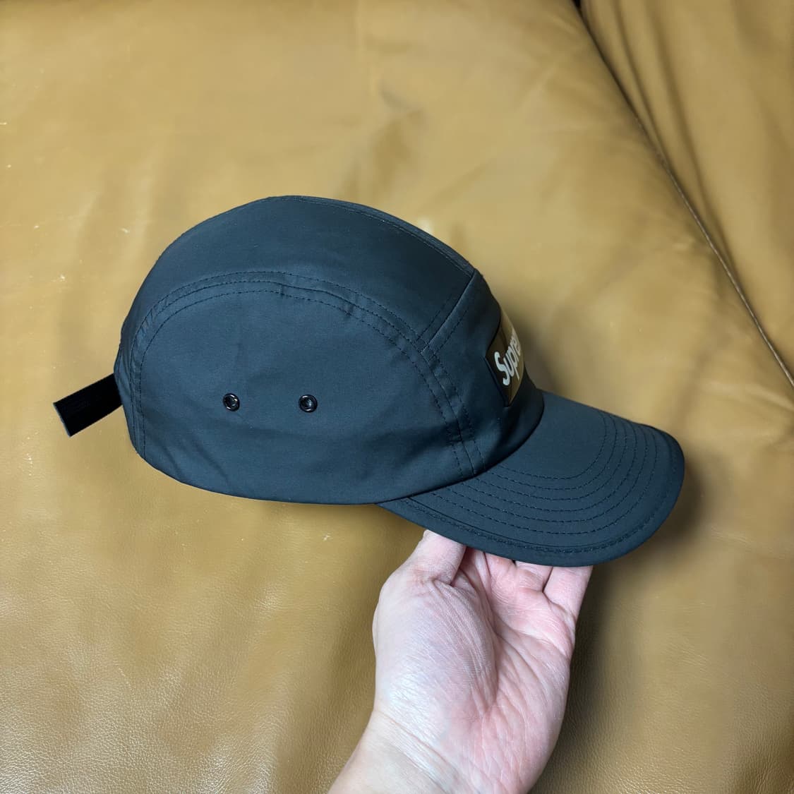 슈프림 캠프캡 모자 박스로고 인셋 젤 블랙 상품이미지3