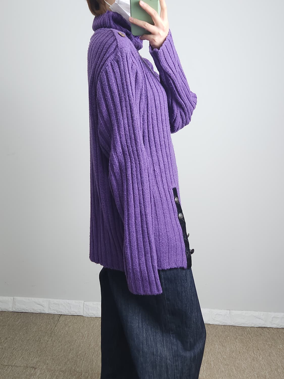 골지 트임 롱 니트 상품이미지4