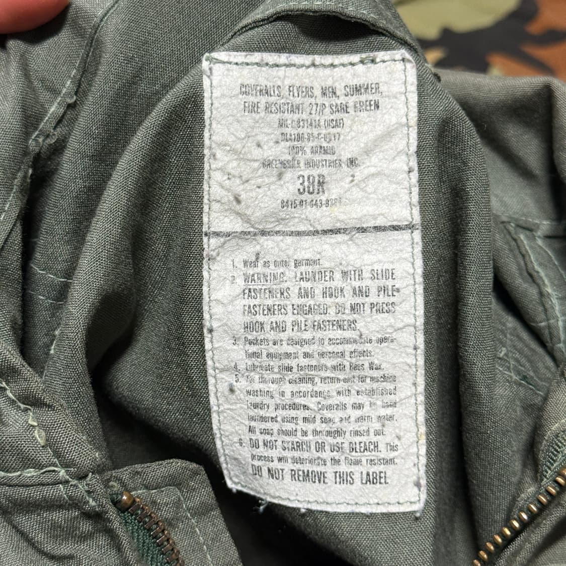 85s USA 오리지널 미군 군용 CWU-27P 점프수트 커버올 상품이미지6