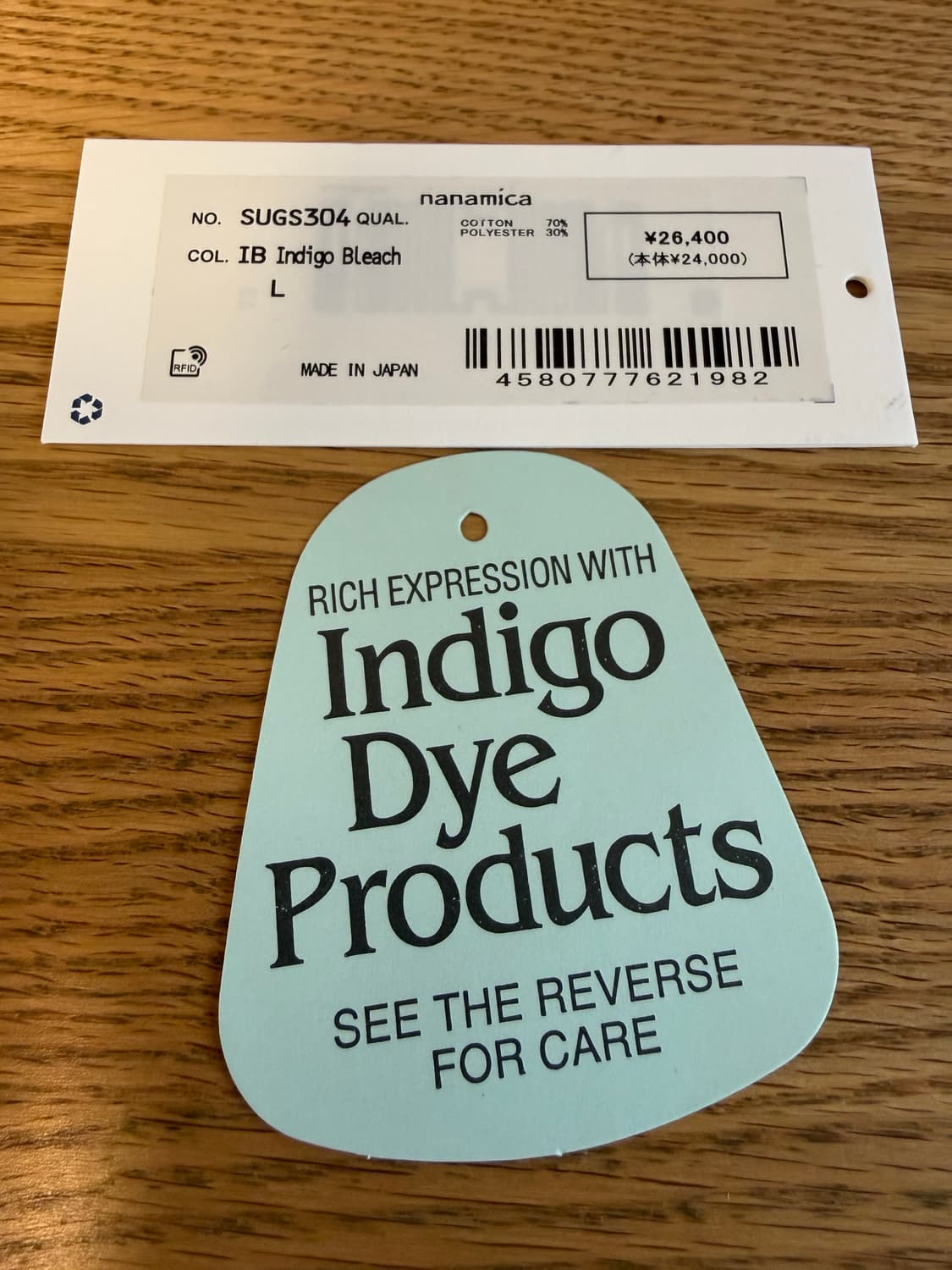 나나미카 레귤러 칼라 샴브레이 셔츠 인디고 블리치 L사이즈 상품이미지3