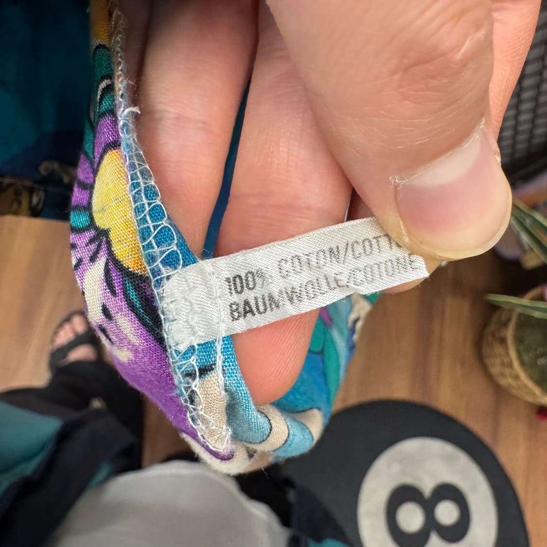 00s USA VINTAGE 하와이안 알로하 코튼 셔츠 블루 퍼플 상품이미지8